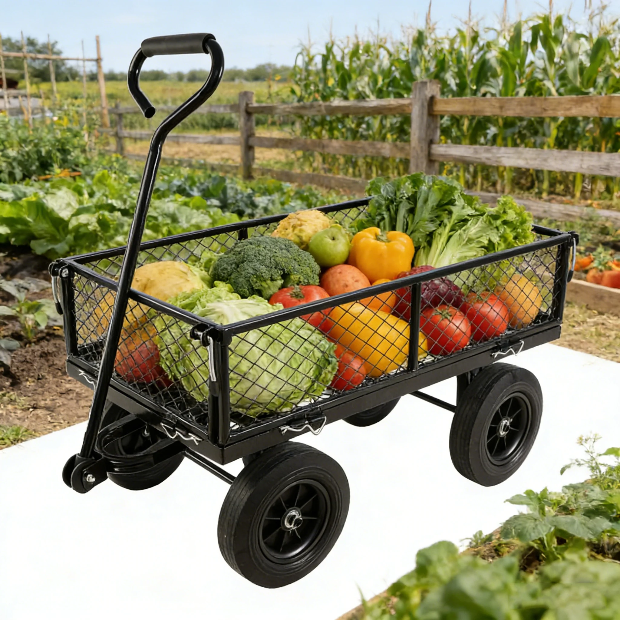 Solid Wheels Garden Cart Wagon - Image 14