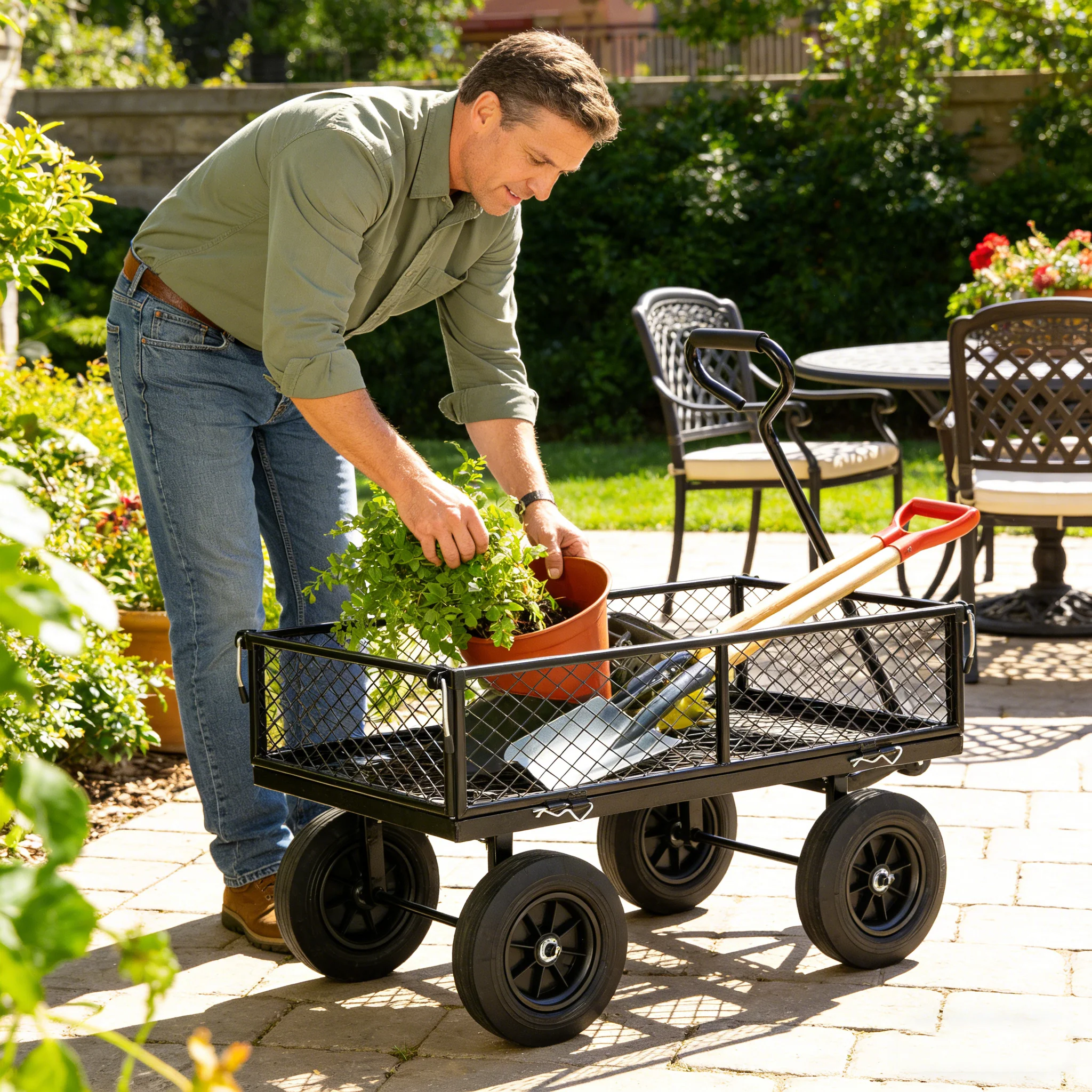 Solid Wheels Garden Cart Wagon - Image 17