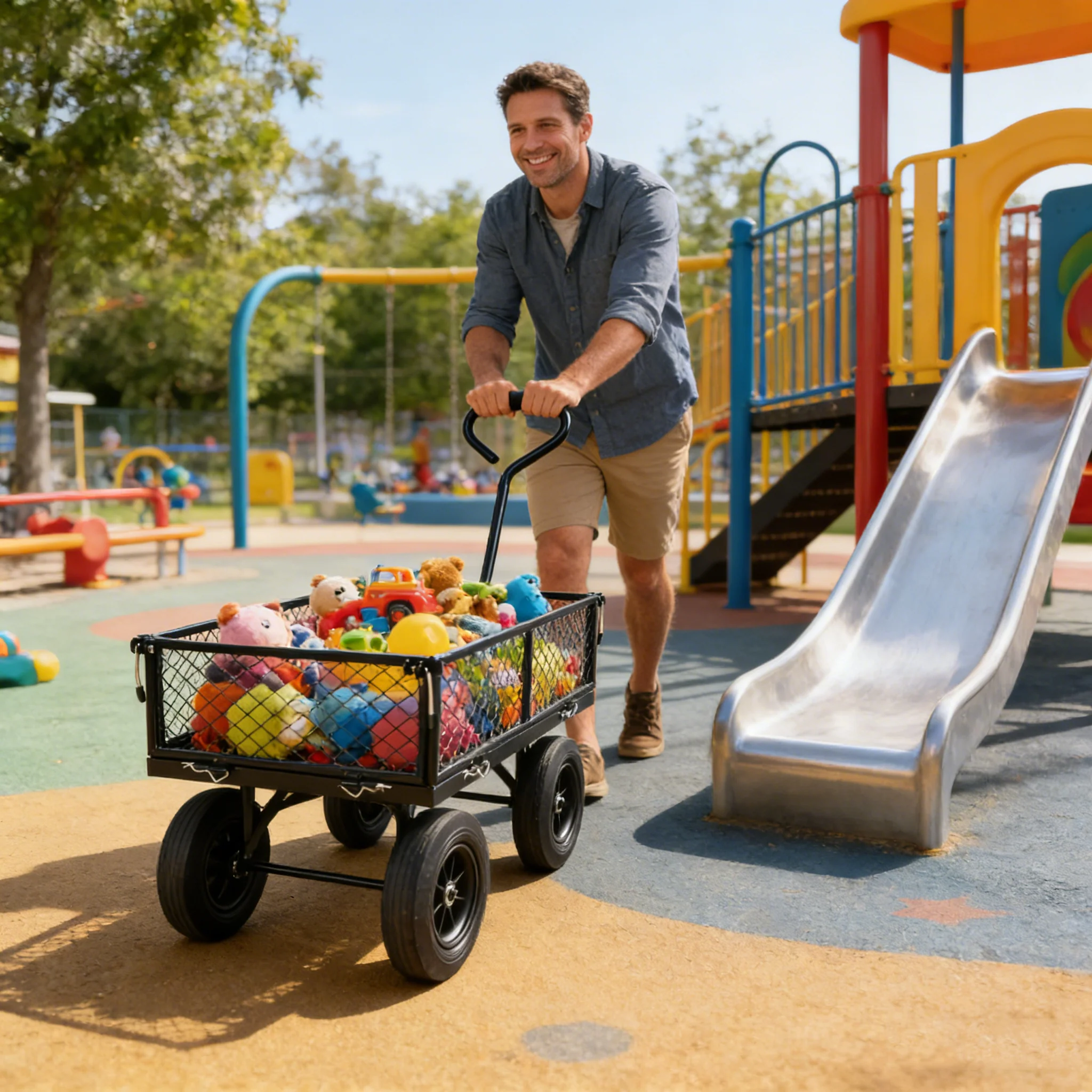 Solid Wheels Garden Cart Wagon - Image 3