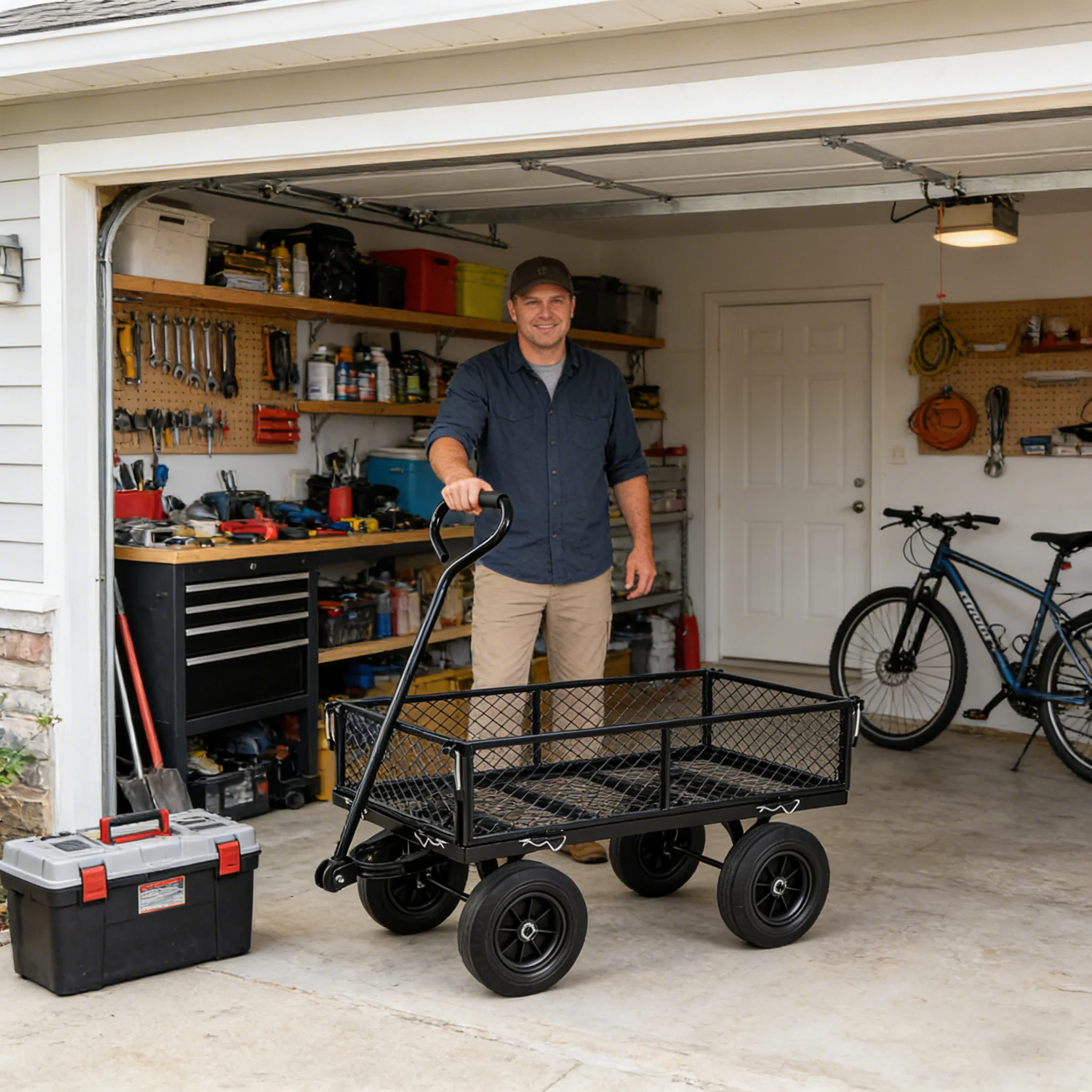 Solid Wheels Garden Cart Wagon - Image 4