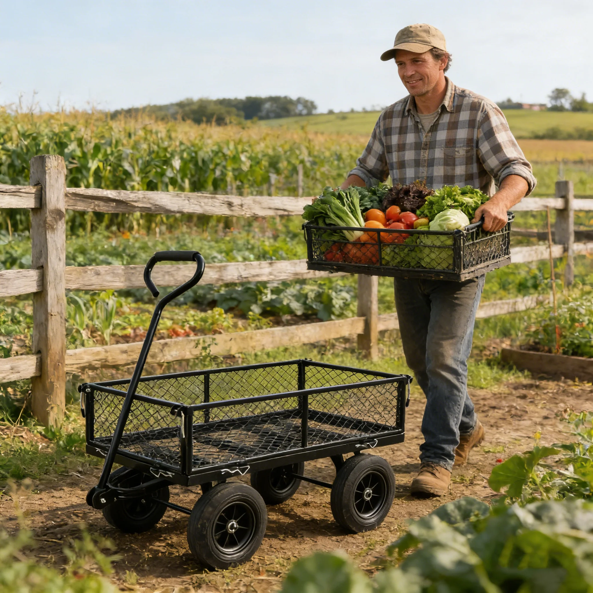 Solid Wheels Garden Cart Wagon - Image 5