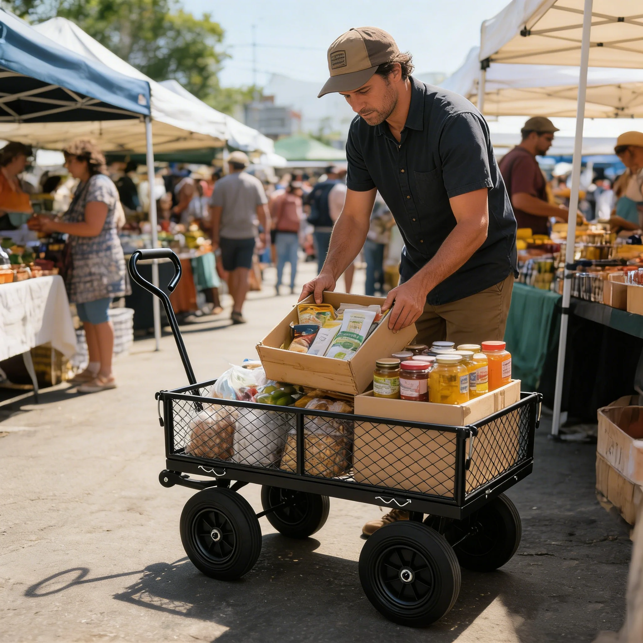 Solid Wheels Garden Cart Wagon - Image 6