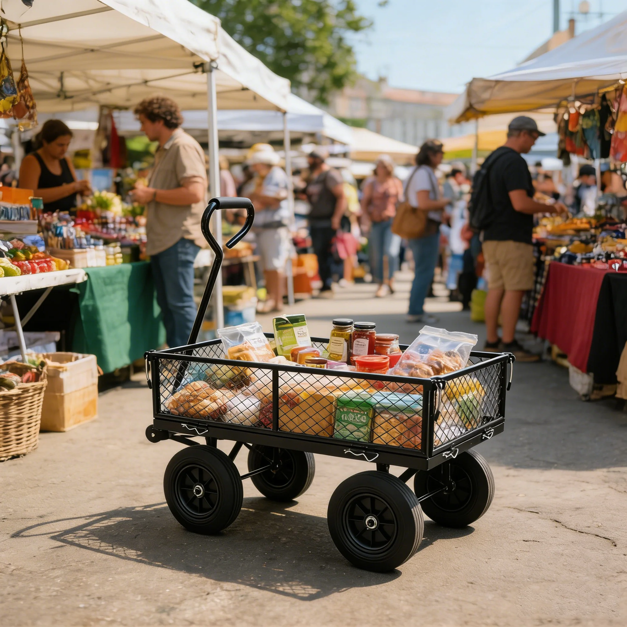 Solid Wheels Garden Cart Wagon - Image 9