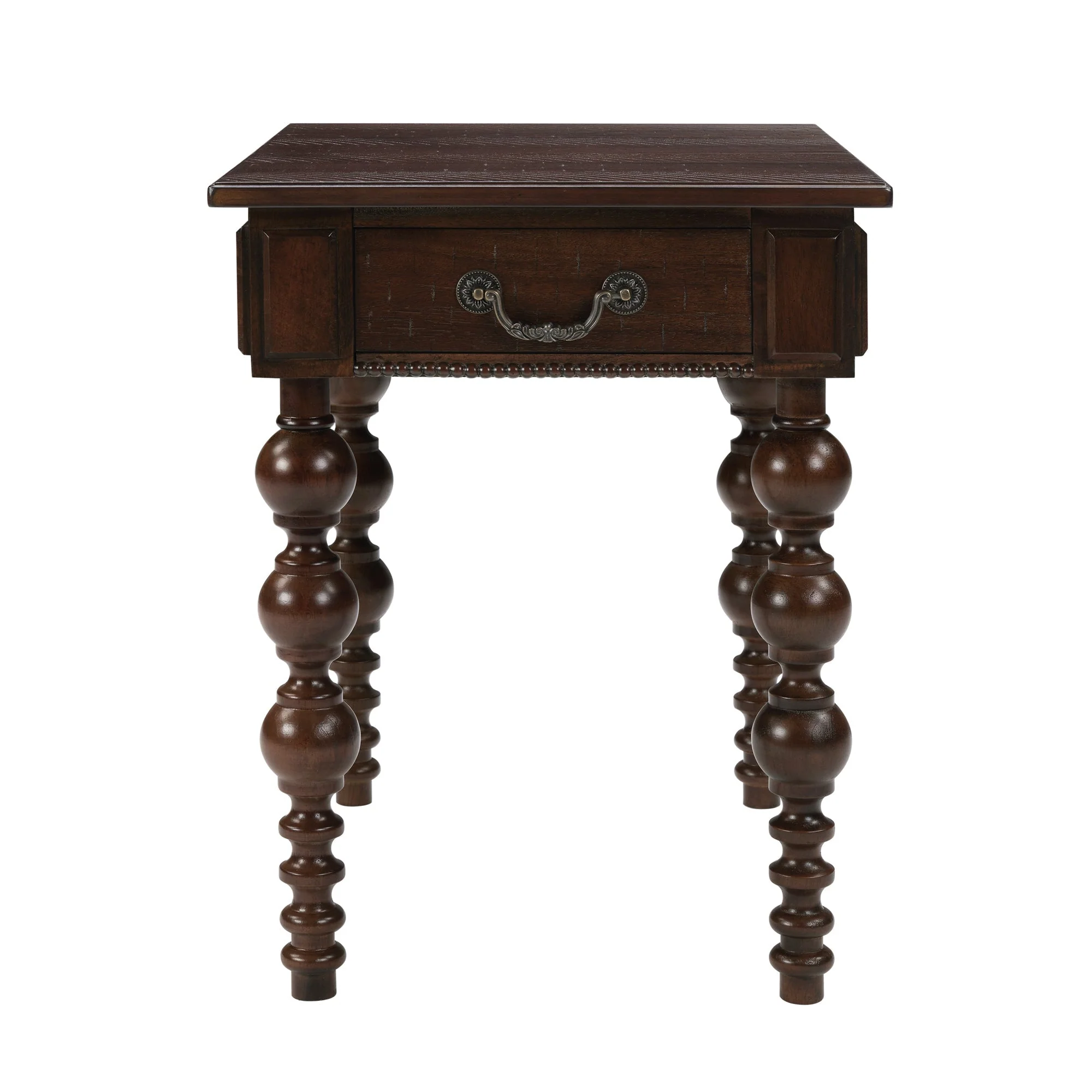 Solid Wood End Table with Drawer in Espresso Finish - Image 9