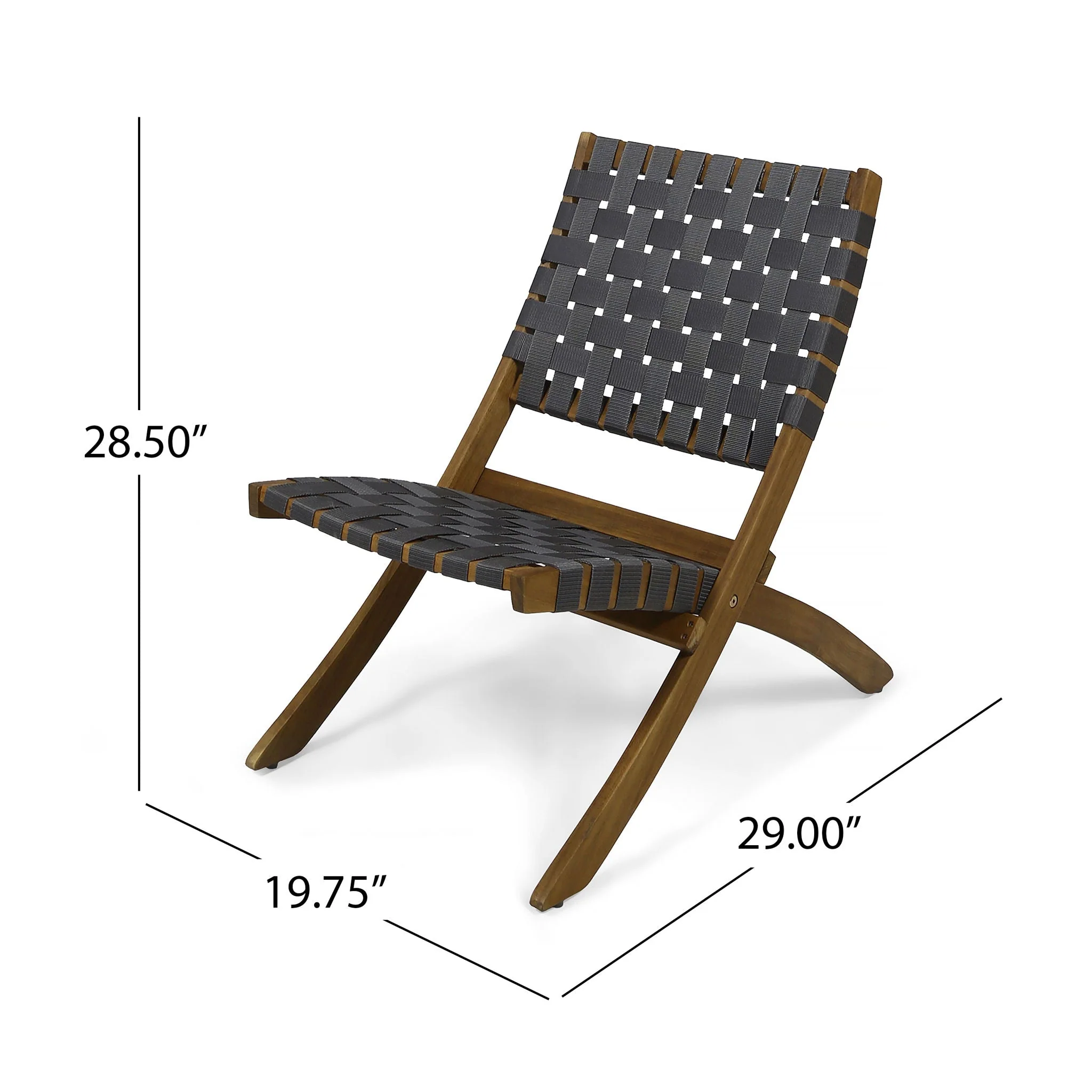 Solidago - Outdoor And Strapping Belt Folding Chairs, (Set of 2) - Black / Brown - Image 4