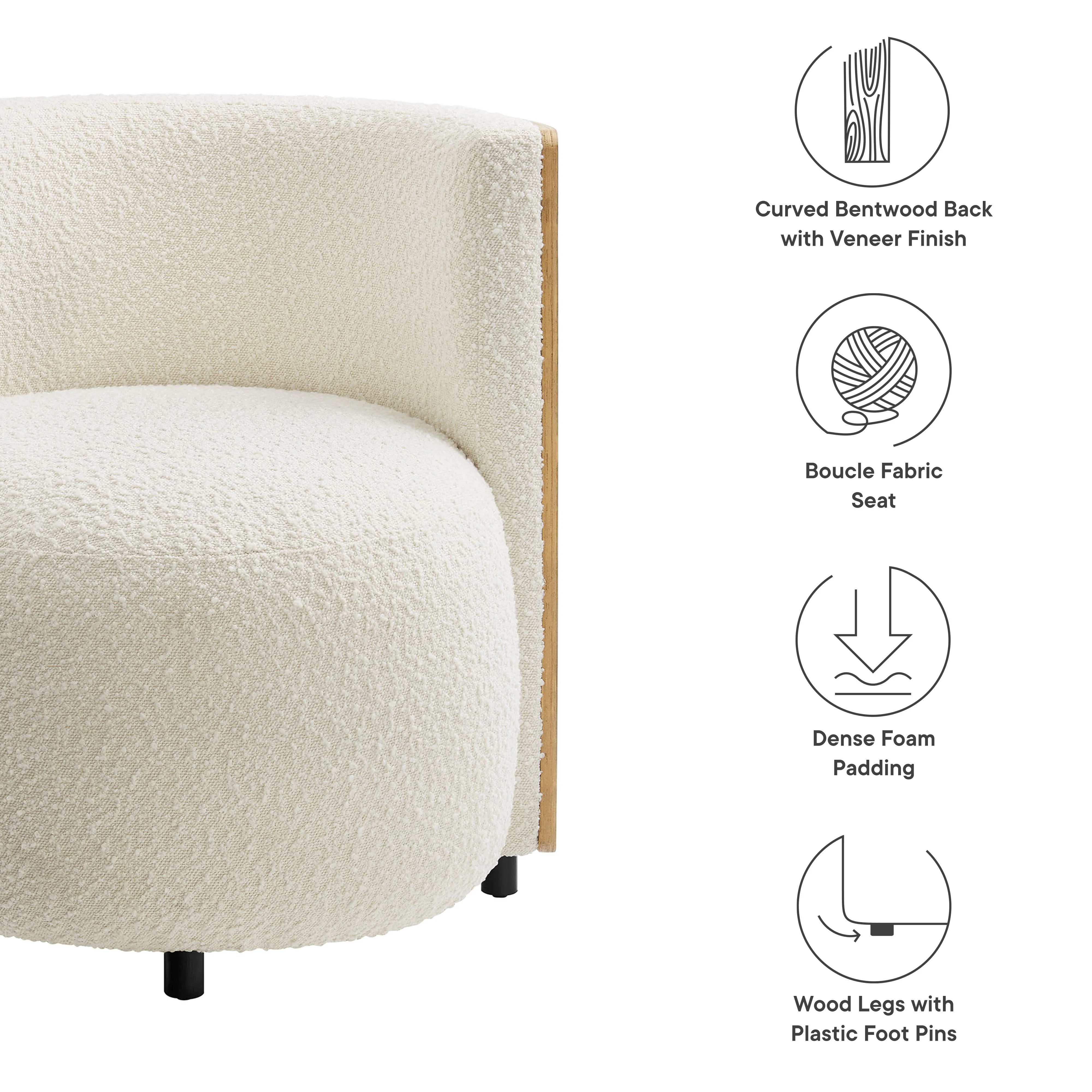 Solis Boucle Accent Chair by Modway - Image 3
