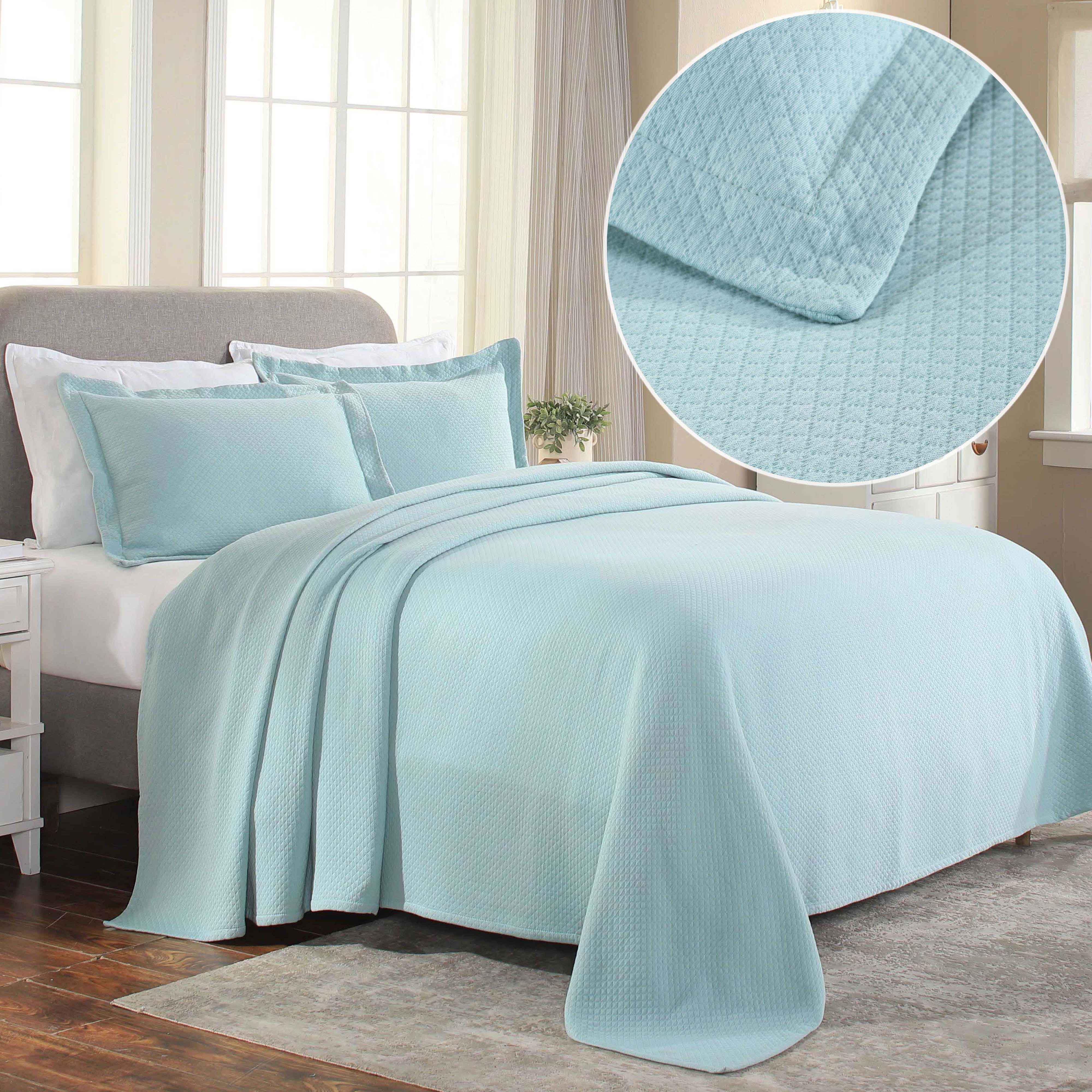 Solitaire Jacquard Matelassé Cotton Diamond Solitaire Bedspread Set - Image 10