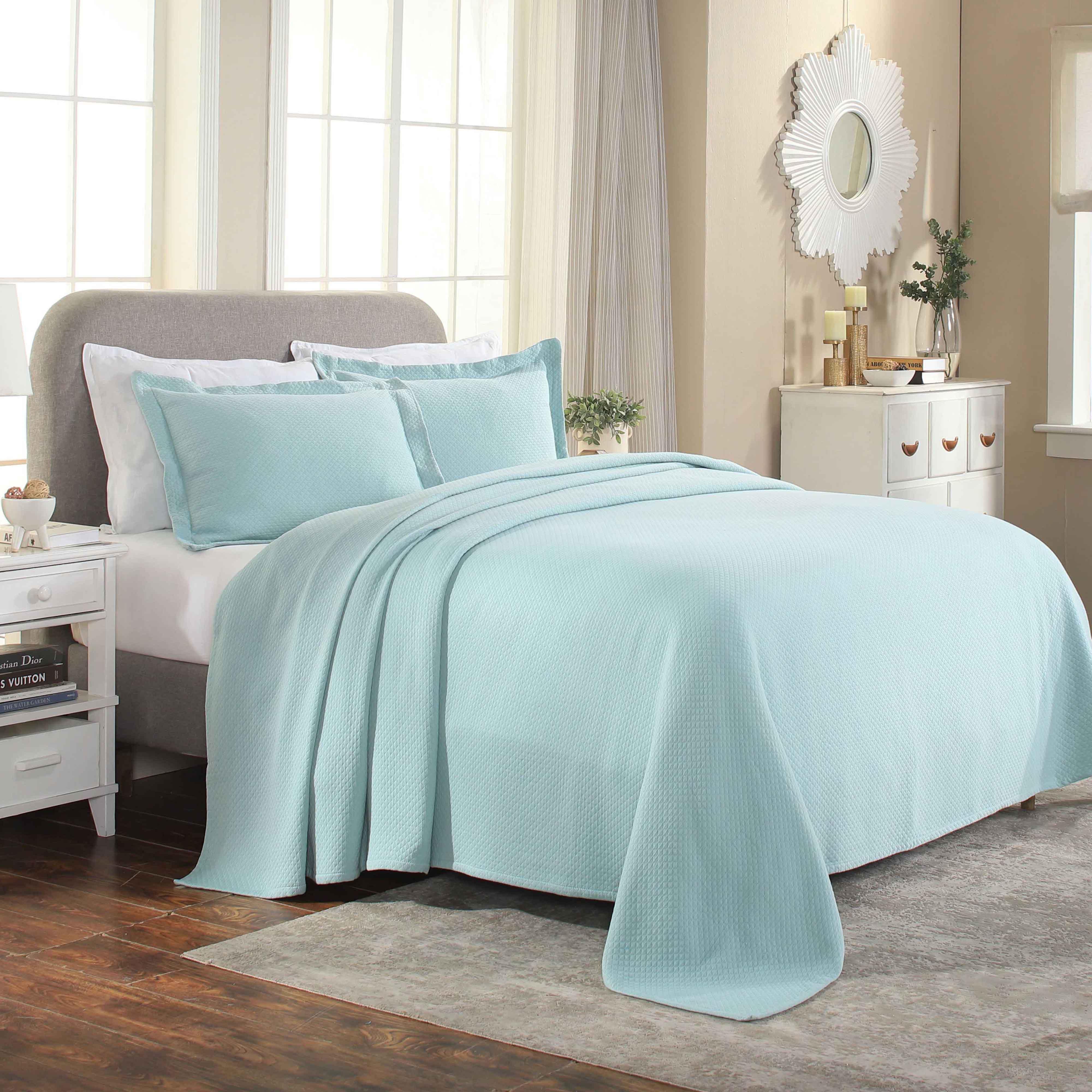 Solitaire Jacquard Matelassé Cotton Diamond Solitaire Bedspread Set - Image 11