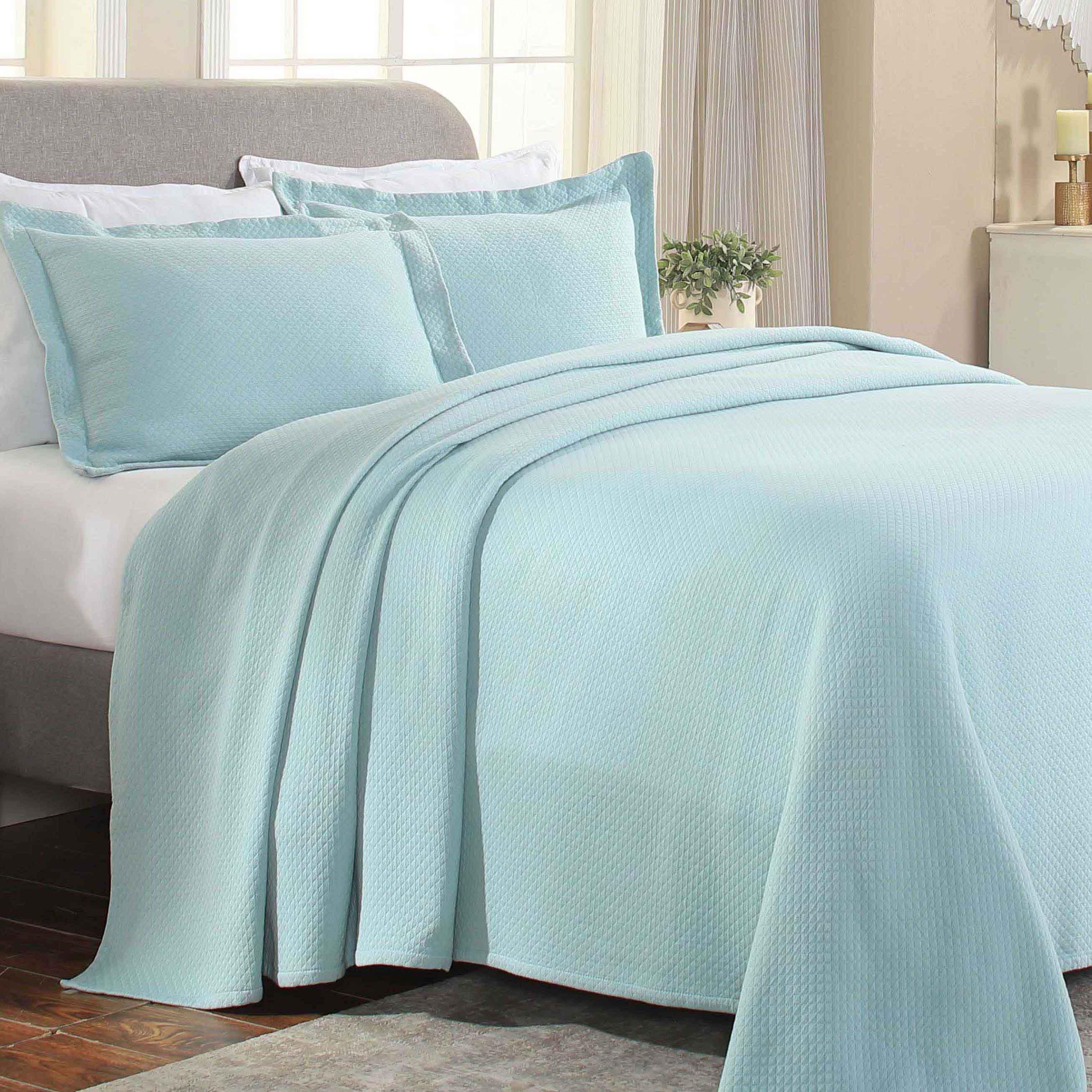 Solitaire Jacquard Matelassé Cotton Diamond Solitaire Bedspread Set - Image 12