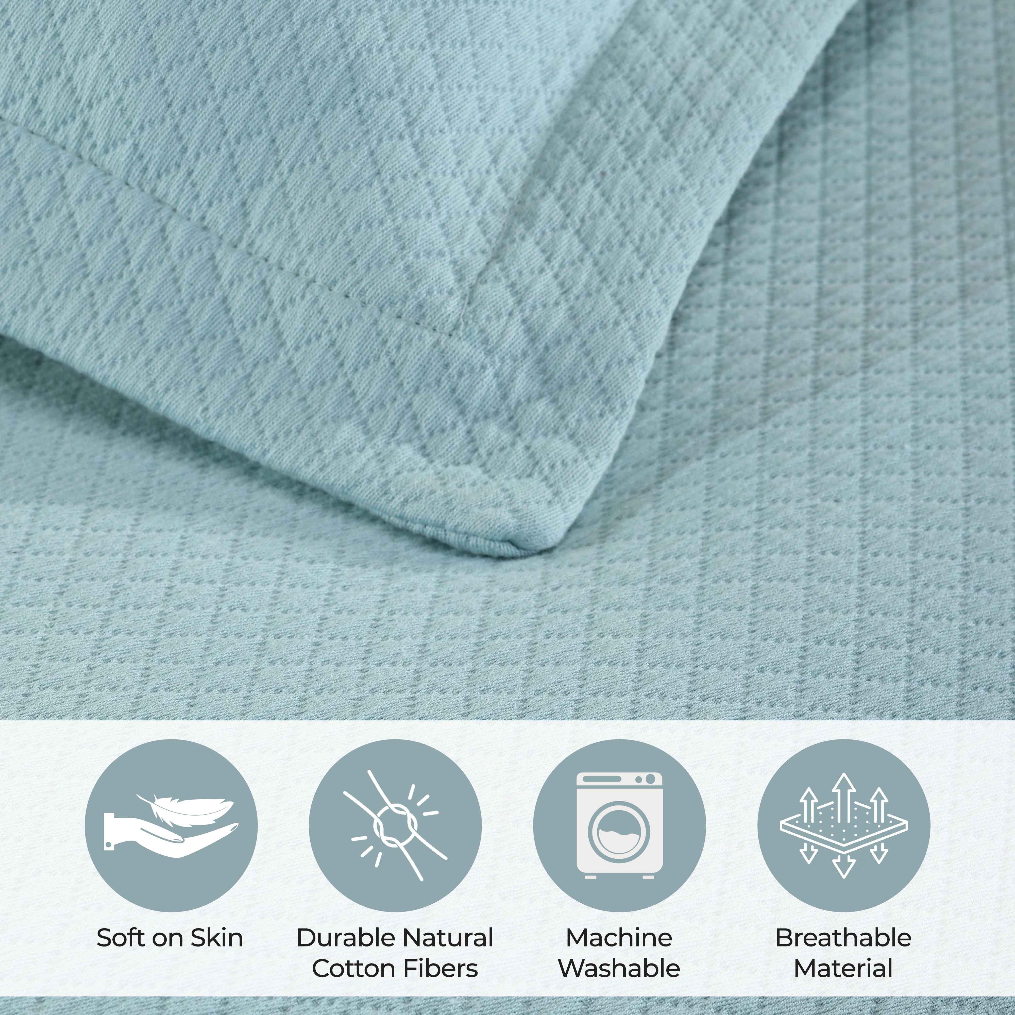Solitaire Jacquard Matelassé Cotton Diamond Solitaire Bedspread Set - Image 14