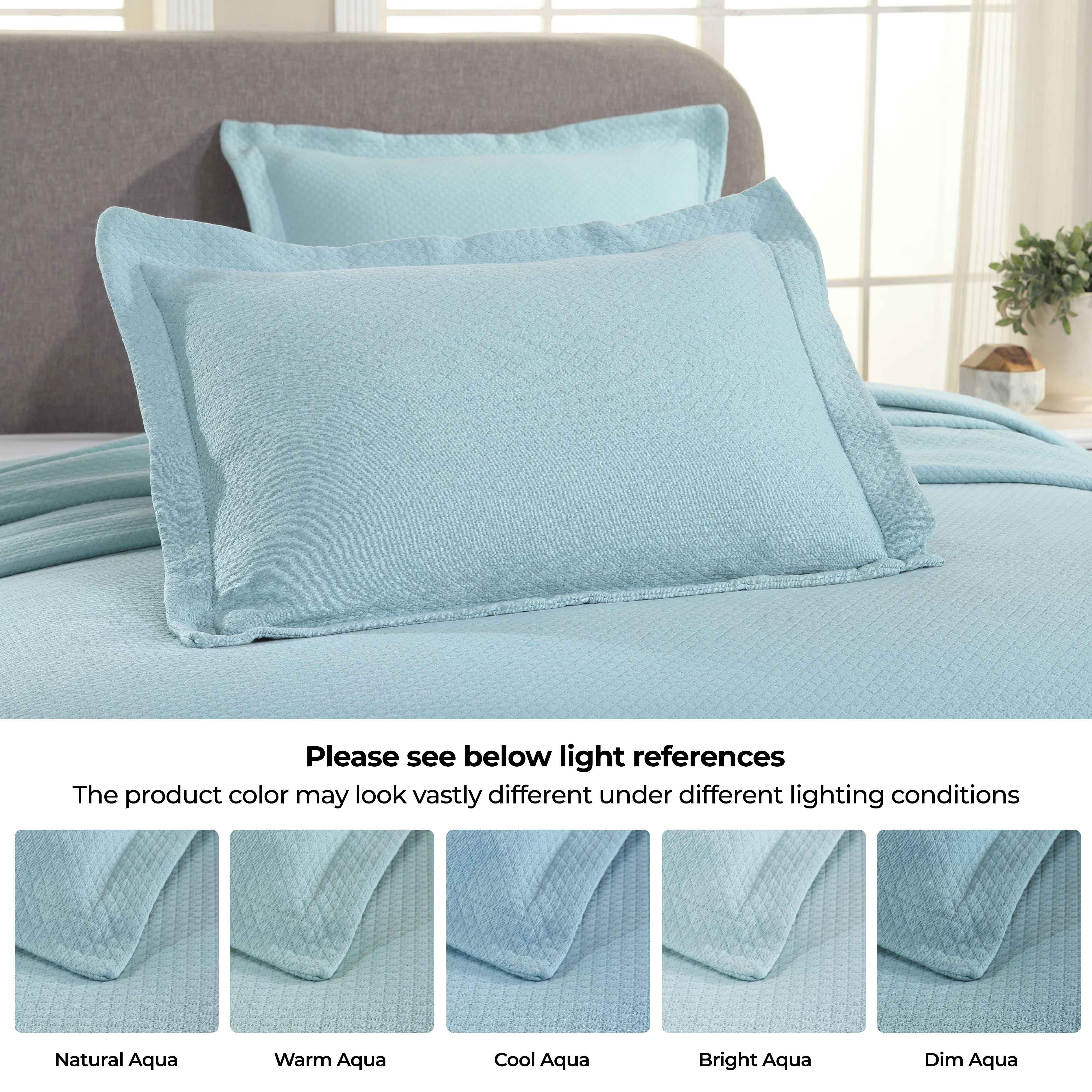 Solitaire Jacquard Matelassé Cotton Diamond Solitaire Bedspread Set - Image 16