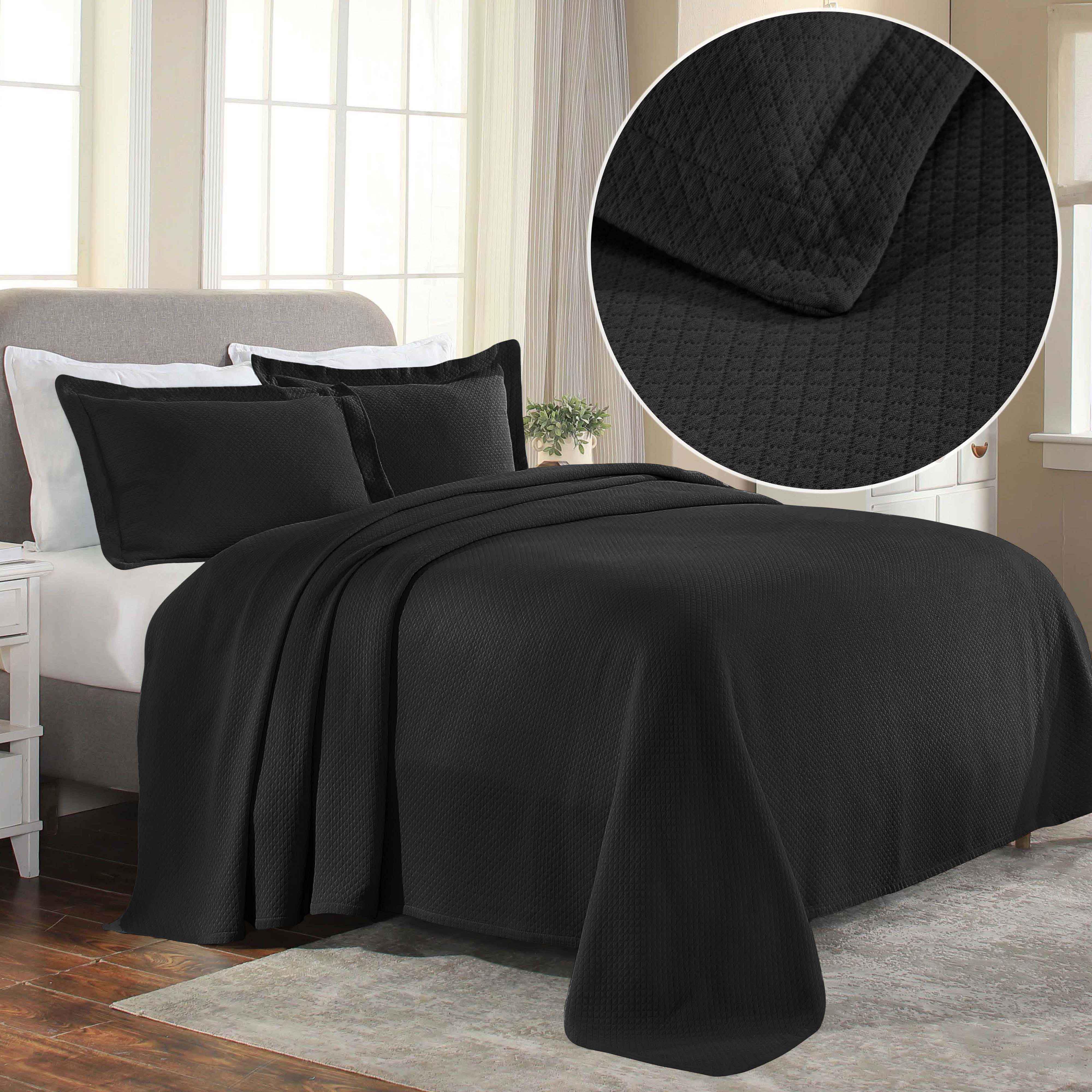 Solitaire Jacquard Matelassé Cotton Diamond Solitaire Bedspread Set - Image 18