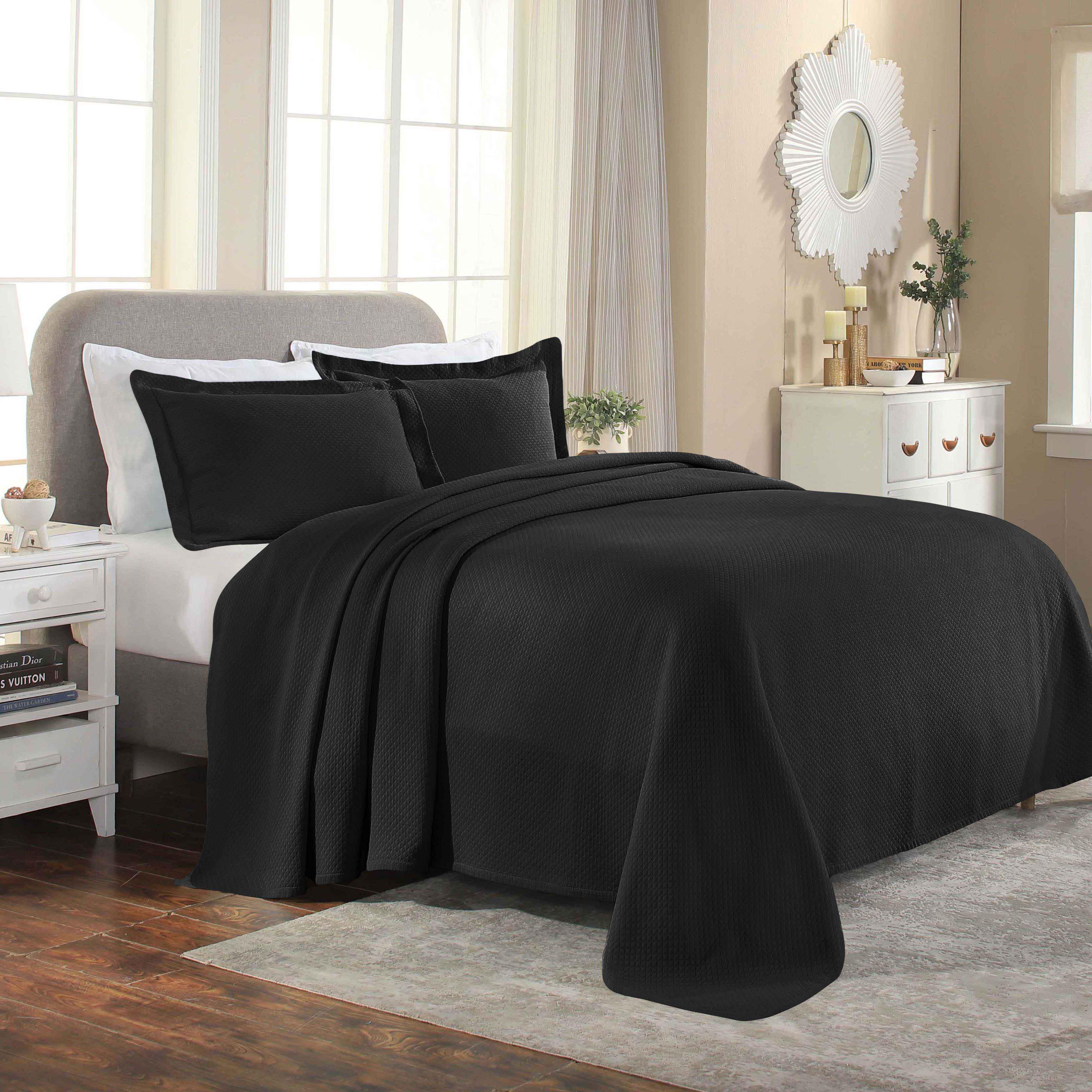 Solitaire Jacquard Matelassé Cotton Diamond Solitaire Bedspread Set - Image 19