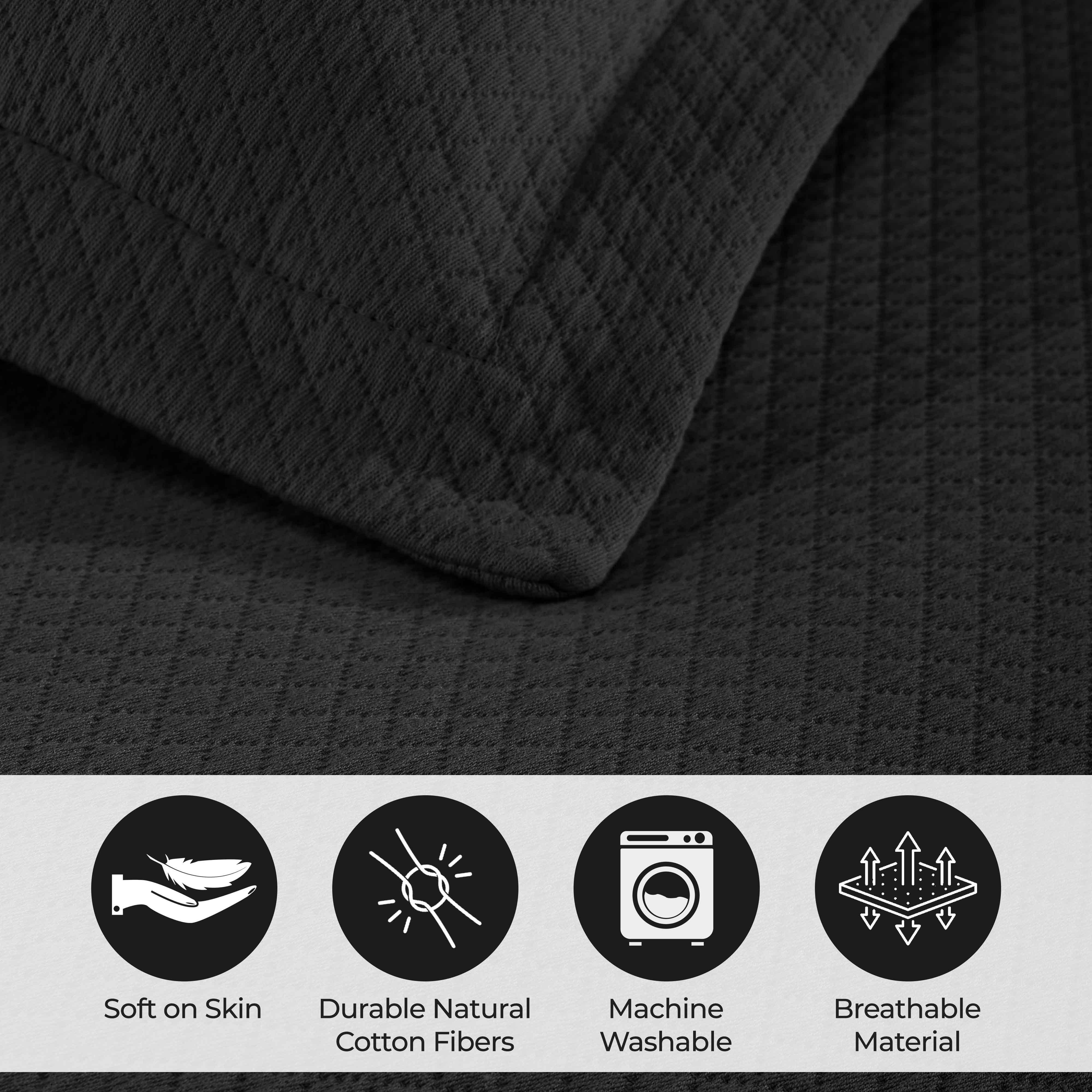 Solitaire Jacquard Matelassé Cotton Diamond Solitaire Bedspread Set - Image 22