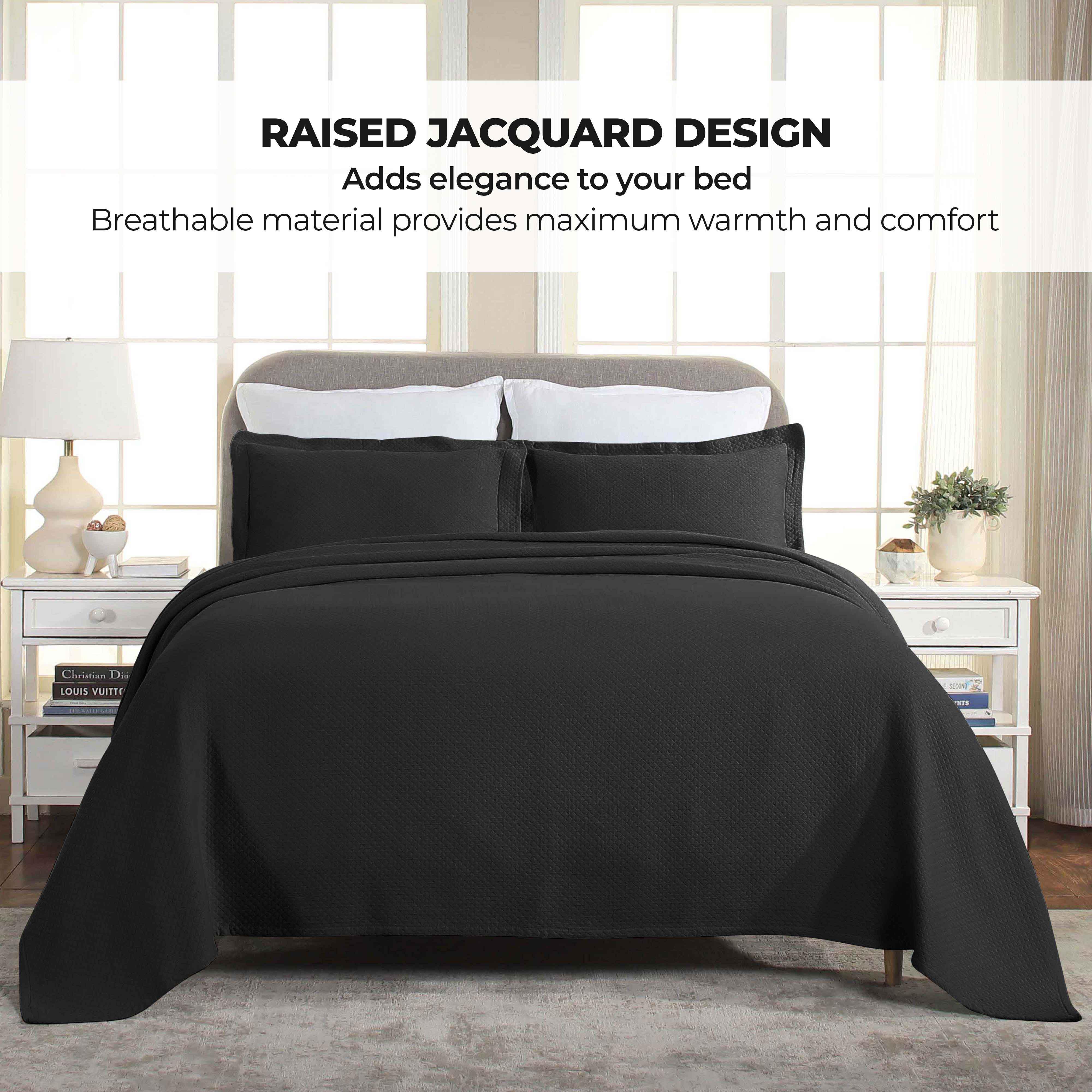 Solitaire Jacquard Matelassé Cotton Diamond Solitaire Bedspread Set - Image 23