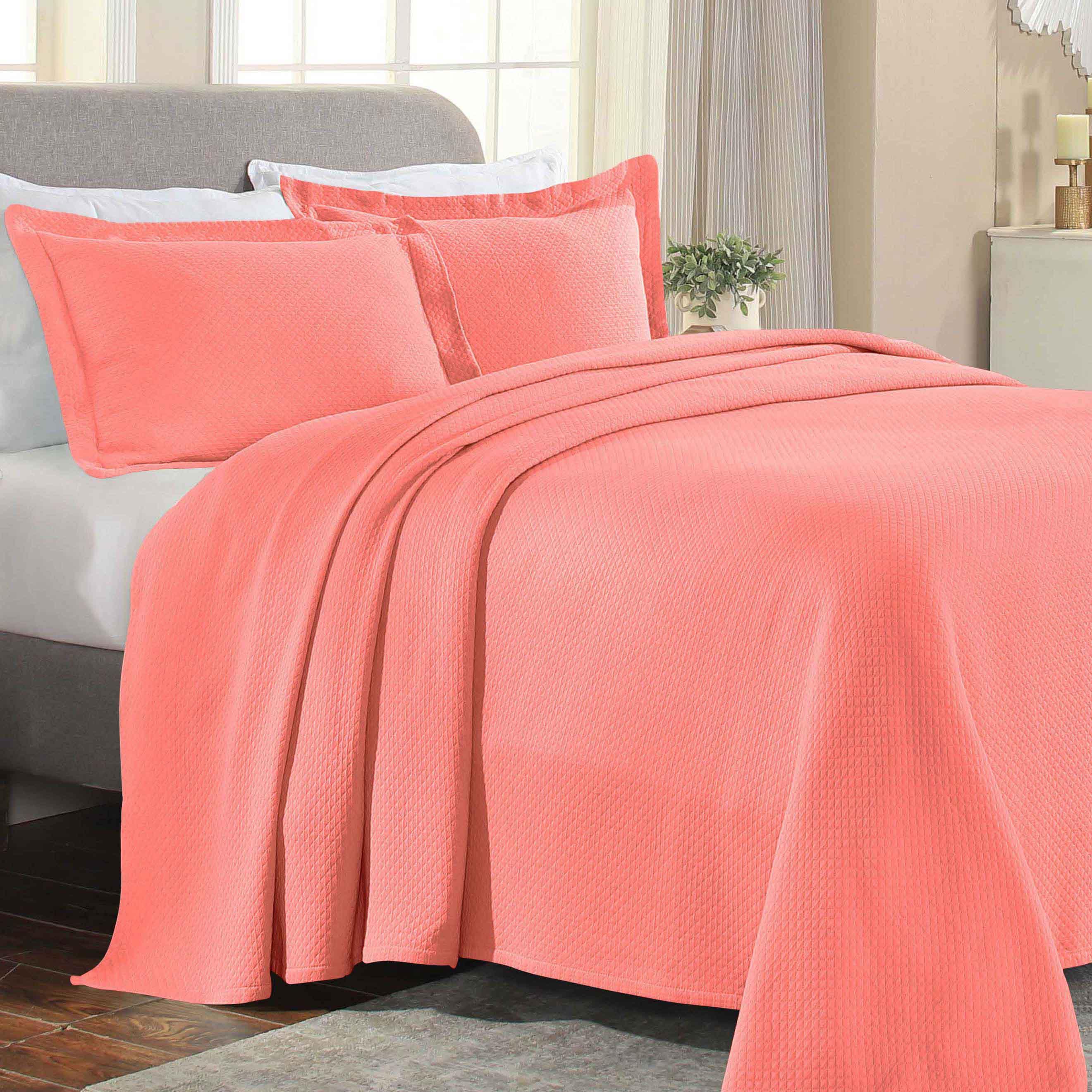 Solitaire Jacquard Matelassé Cotton Diamond Solitaire Bedspread Set - Image 29