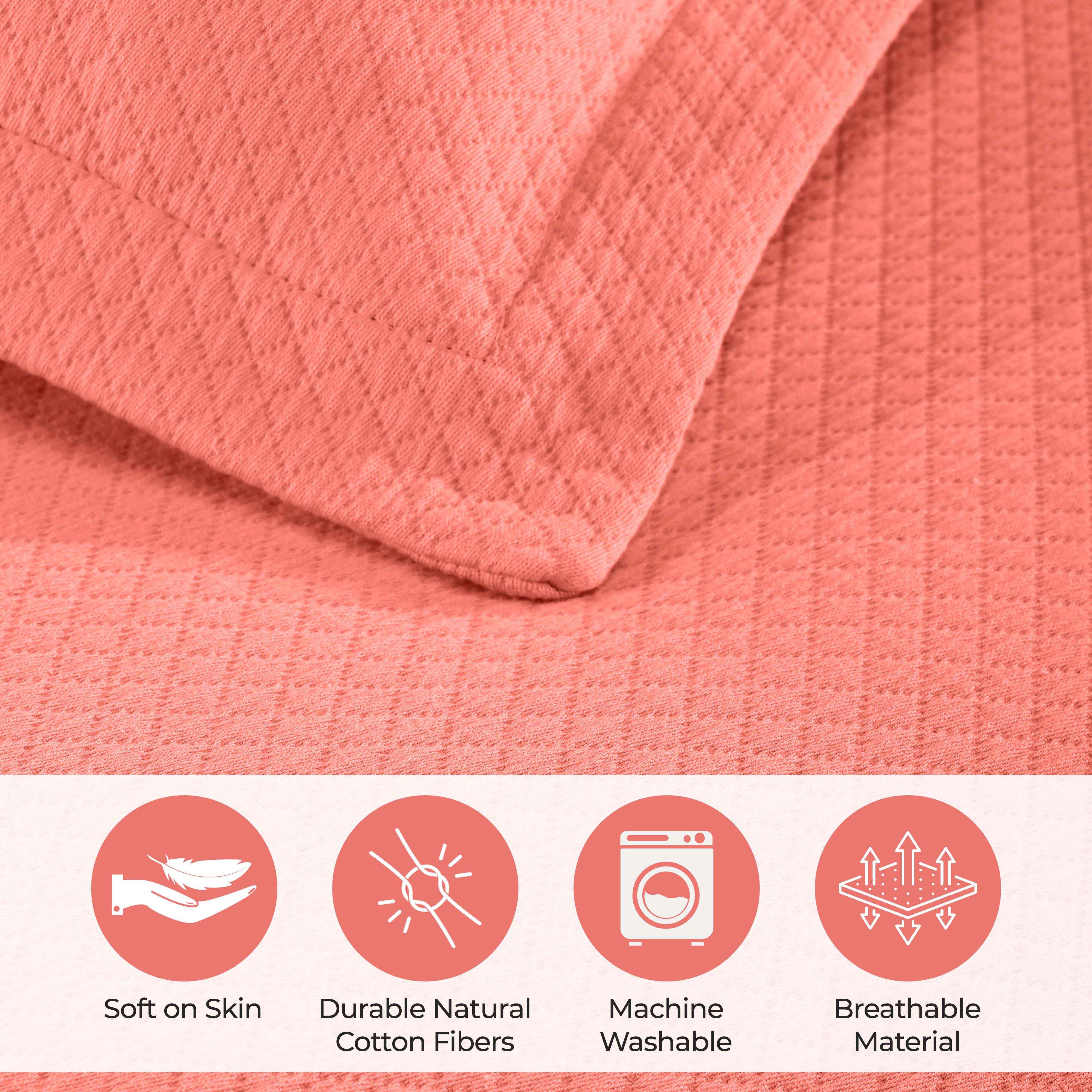 Solitaire Jacquard Matelassé Cotton Diamond Solitaire Bedspread Set - Image 31