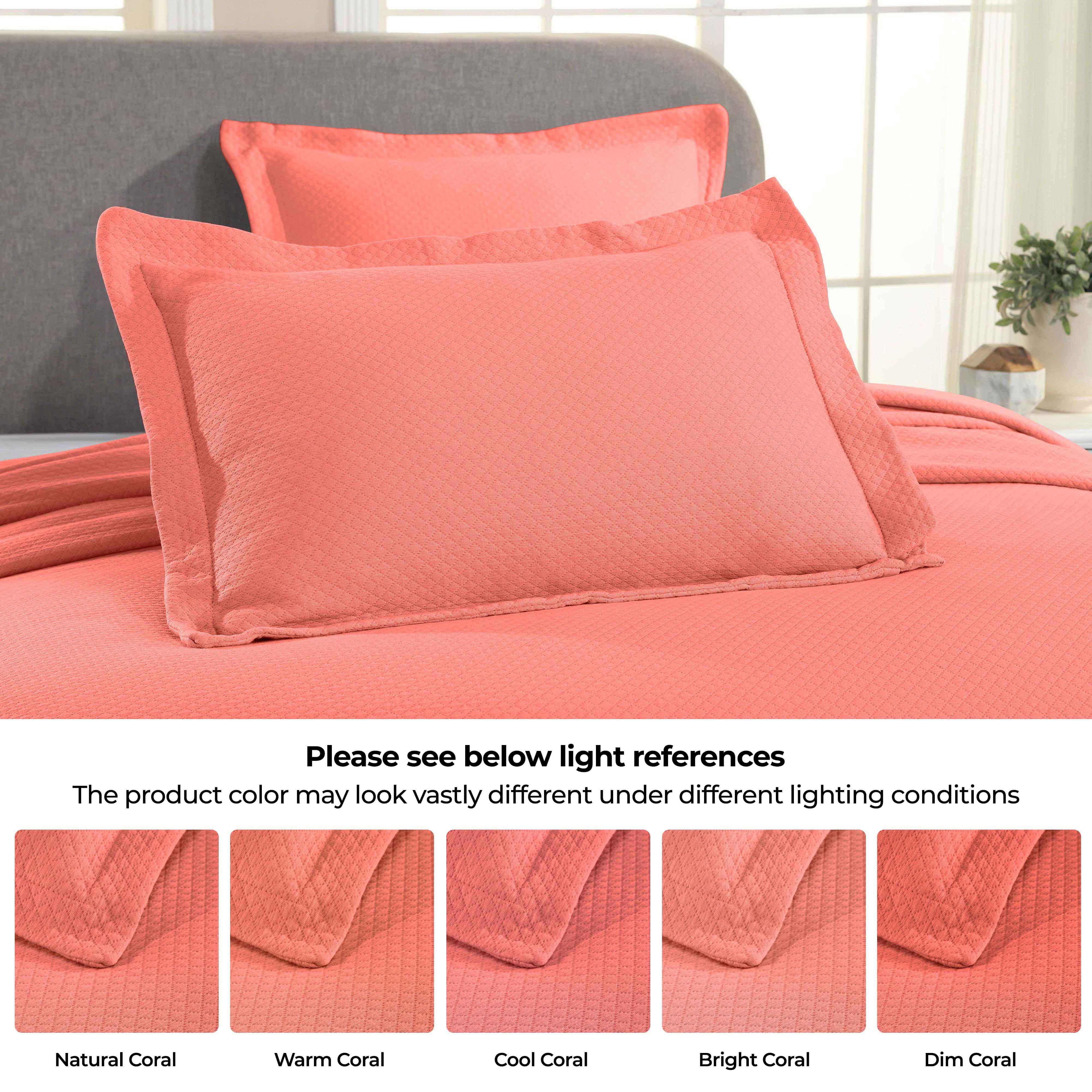 Solitaire Jacquard Matelassé Cotton Diamond Solitaire Bedspread Set - Image 33