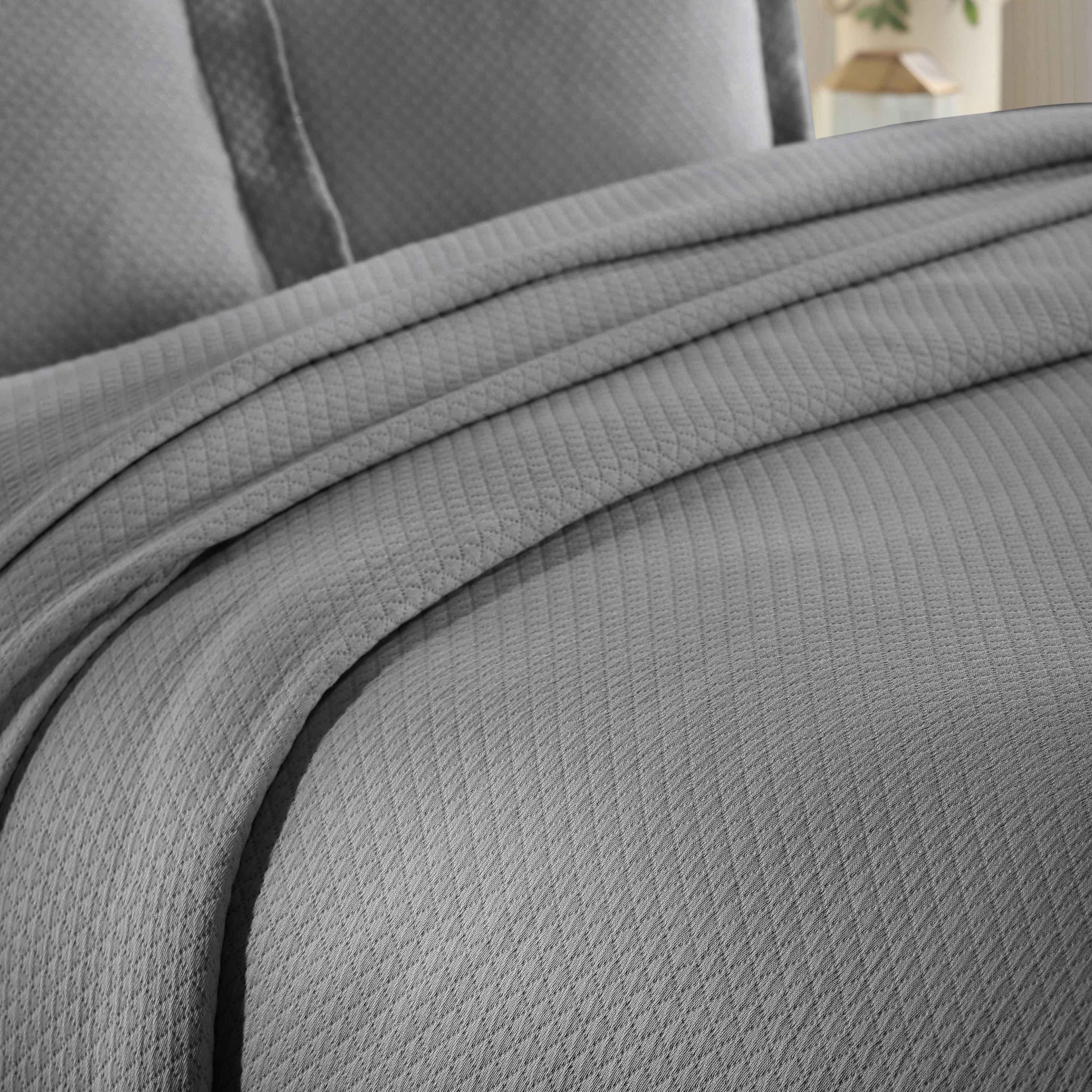 Solitaire Jacquard Matelassé Cotton Diamond Solitaire Bedspread Set - Image 39