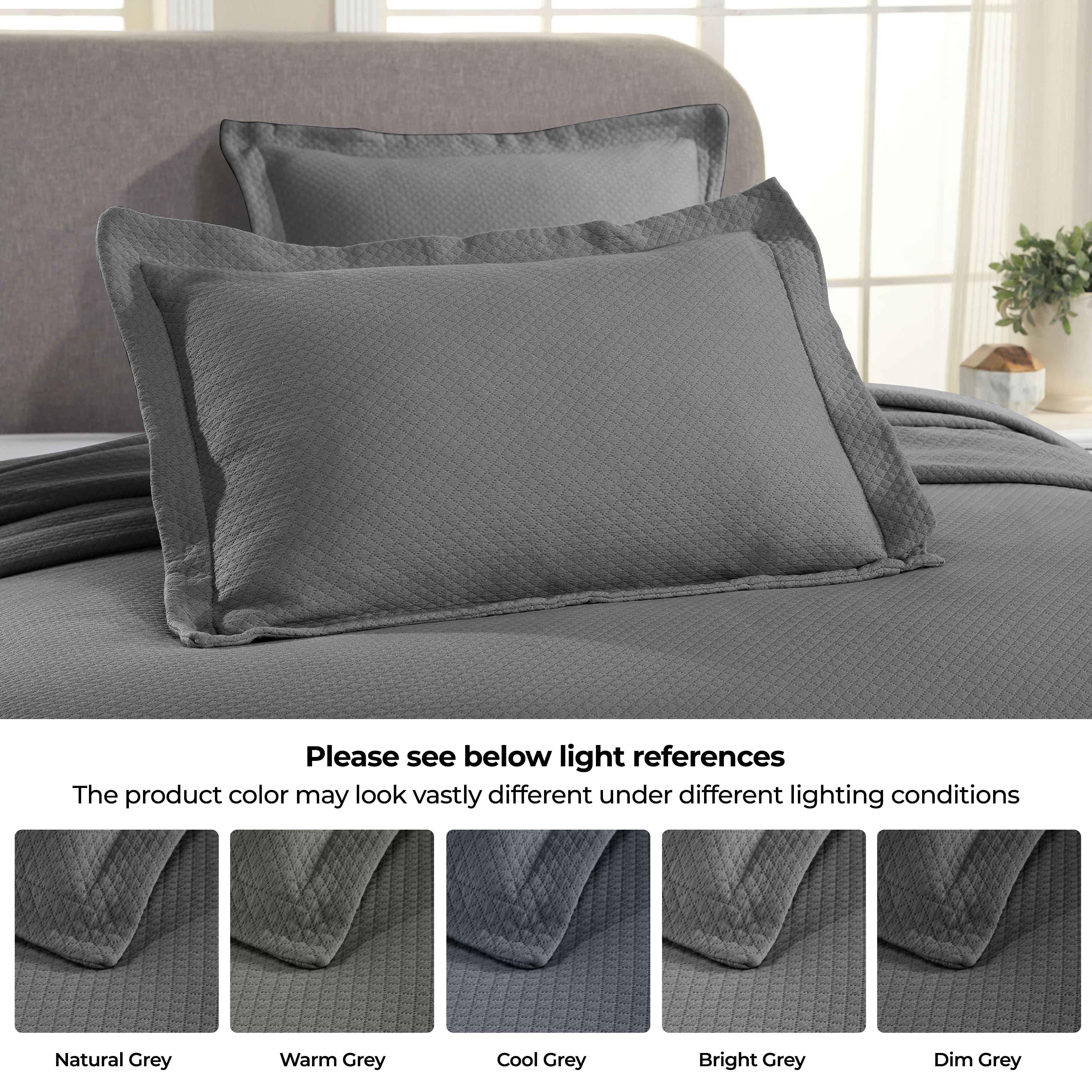 Solitaire Jacquard Matelassé Cotton Diamond Solitaire Bedspread Set - Image 42