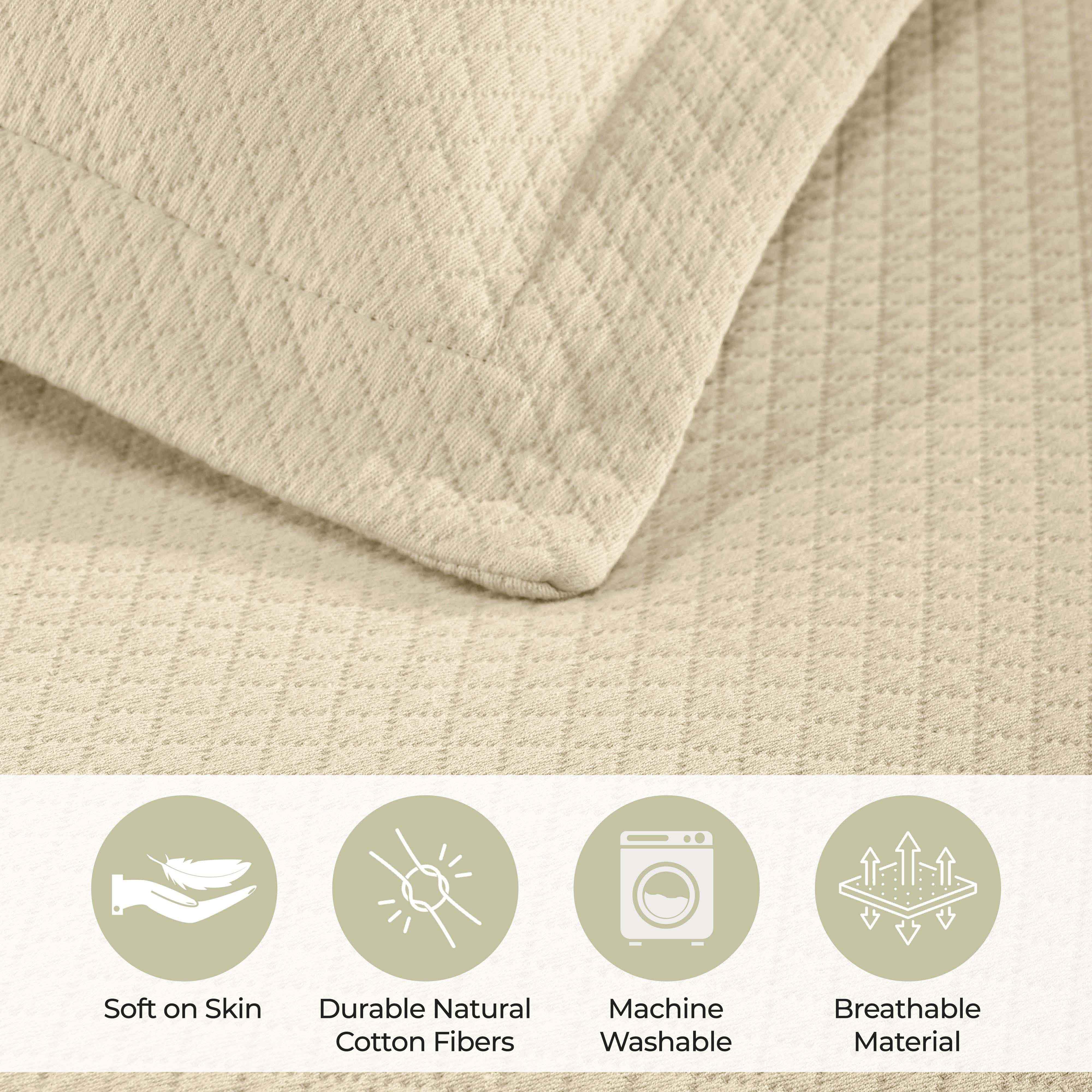 Solitaire Jacquard Matelassé Cotton Diamond Solitaire Bedspread Set - Image 49