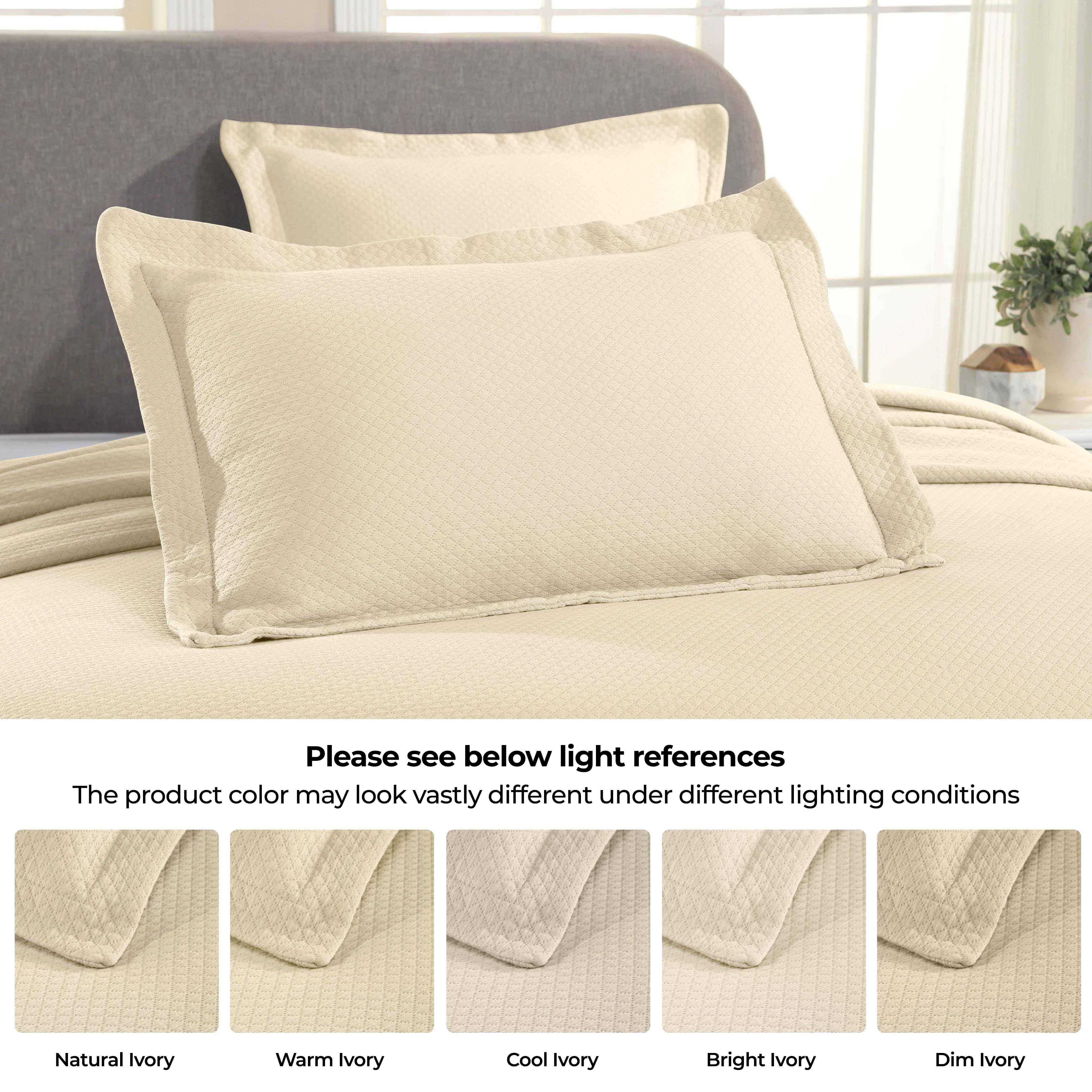 Solitaire Jacquard Matelassé Cotton Diamond Solitaire Bedspread Set - Image 51