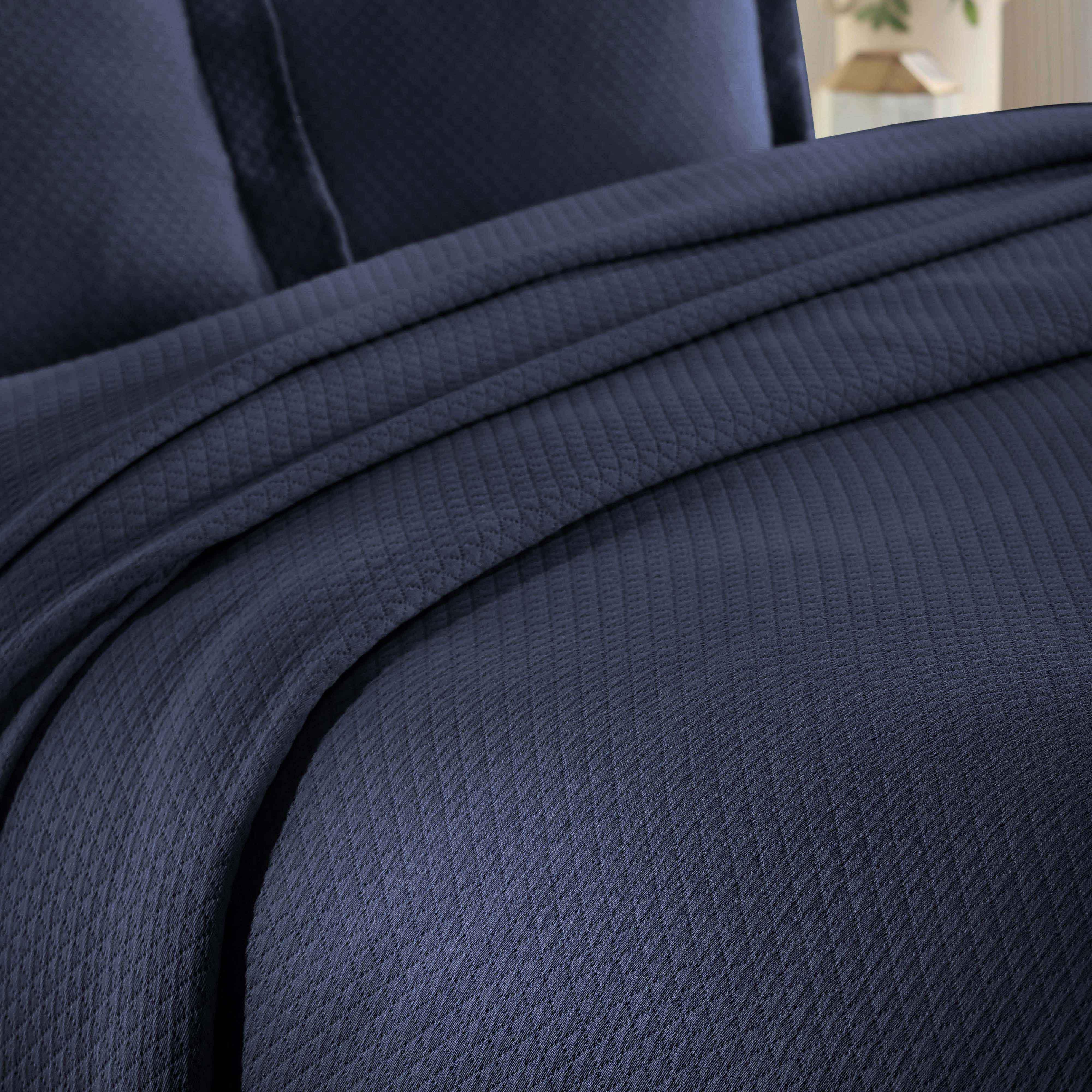 Solitaire Jacquard Matelassé Cotton Diamond Solitaire Bedspread Set - Image 57