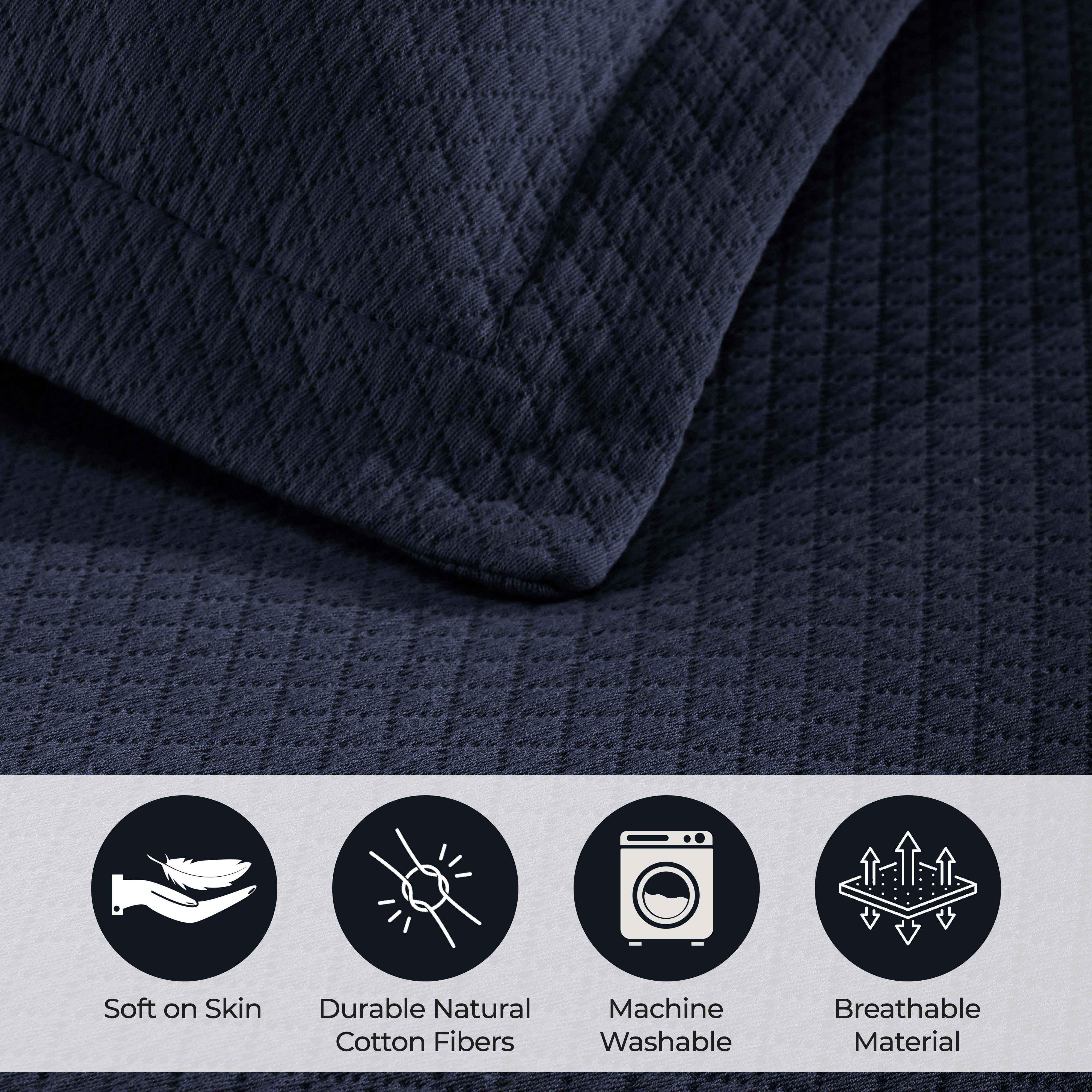 Solitaire Jacquard Matelassé Cotton Diamond Solitaire Bedspread Set - Image 58
