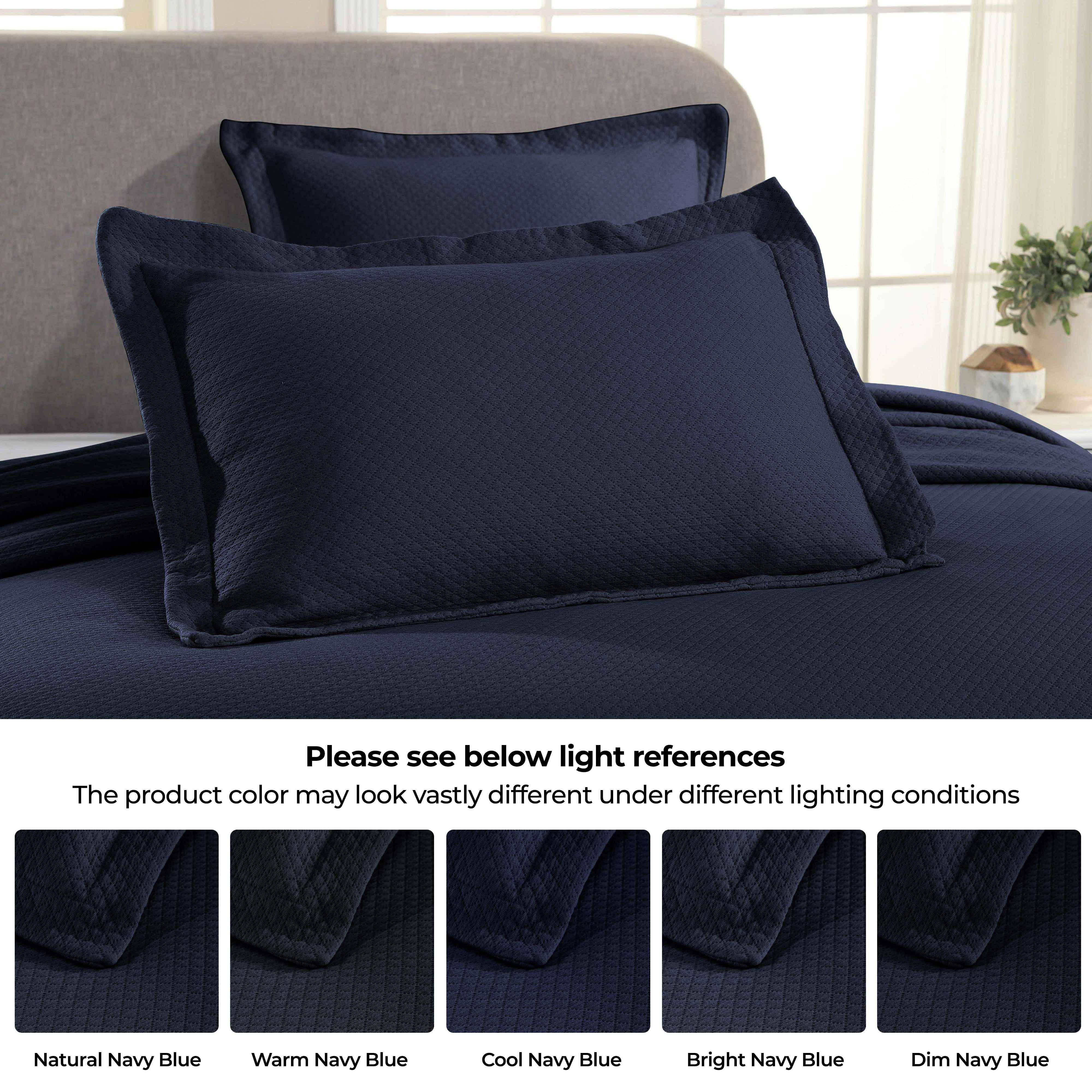 Solitaire Jacquard Matelassé Cotton Diamond Solitaire Bedspread Set - Image 60