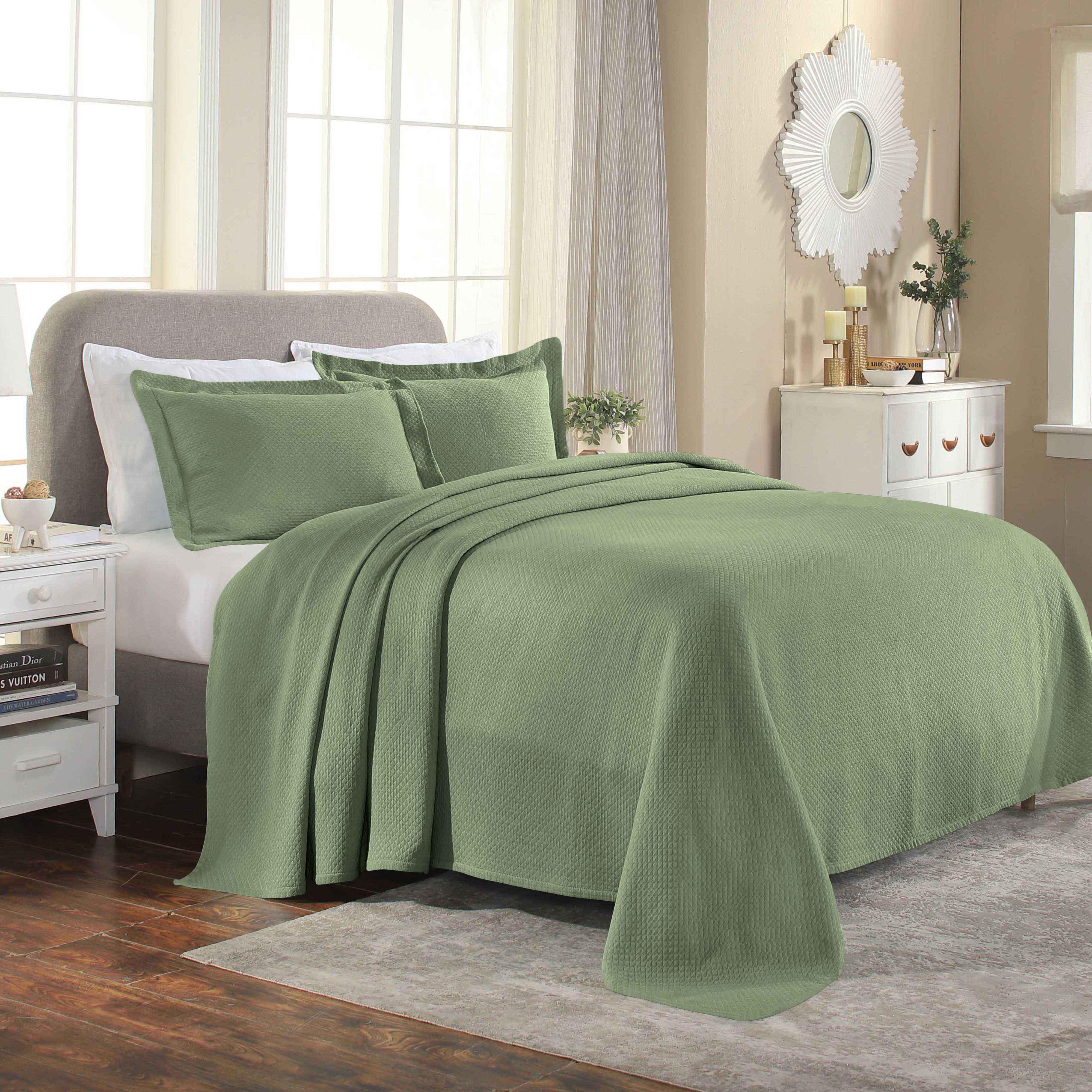 Solitaire Jacquard Matelassé Cotton Diamond Solitaire Bedspread Set - Image 64