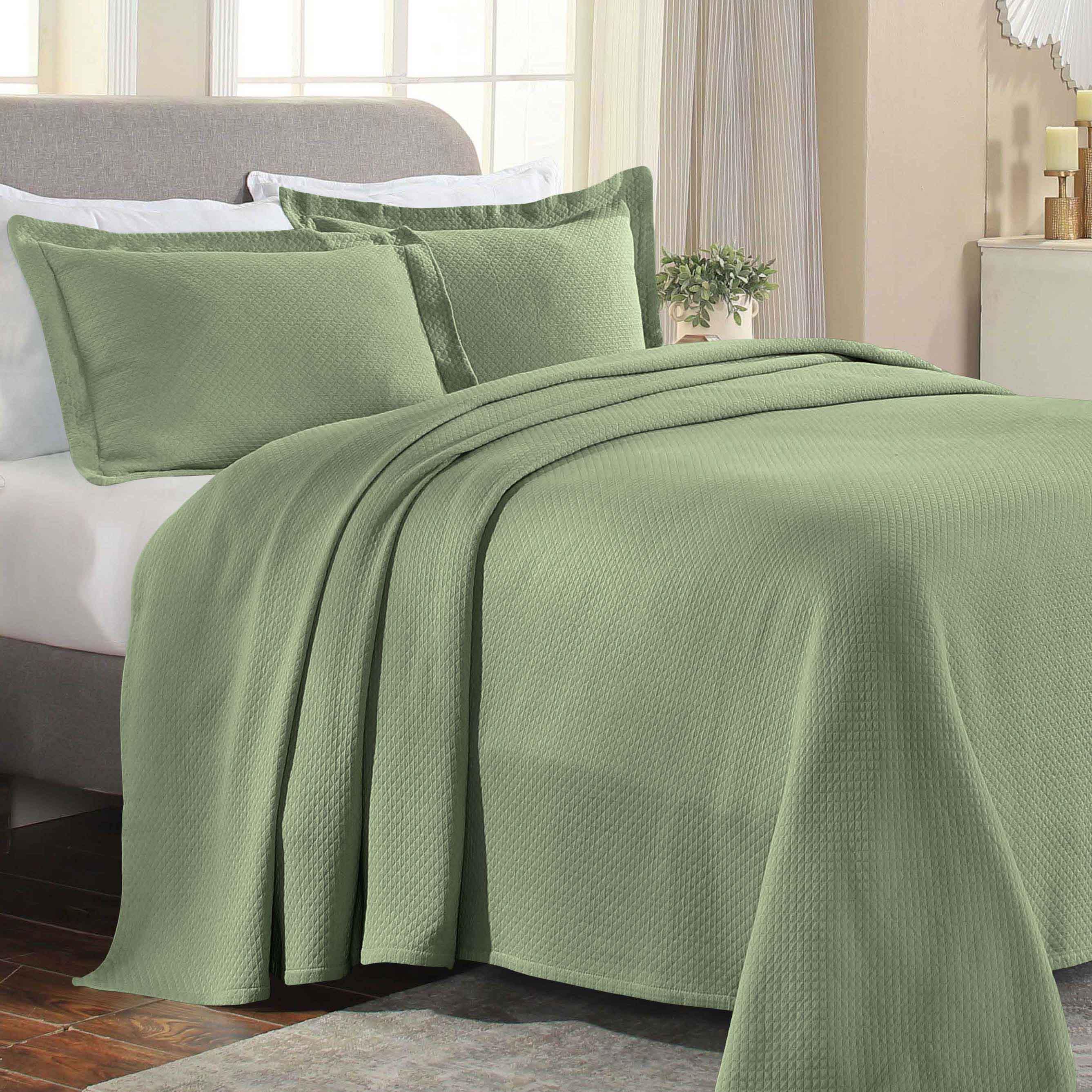 Solitaire Jacquard Matelassé Cotton Diamond Solitaire Bedspread Set - Image 65