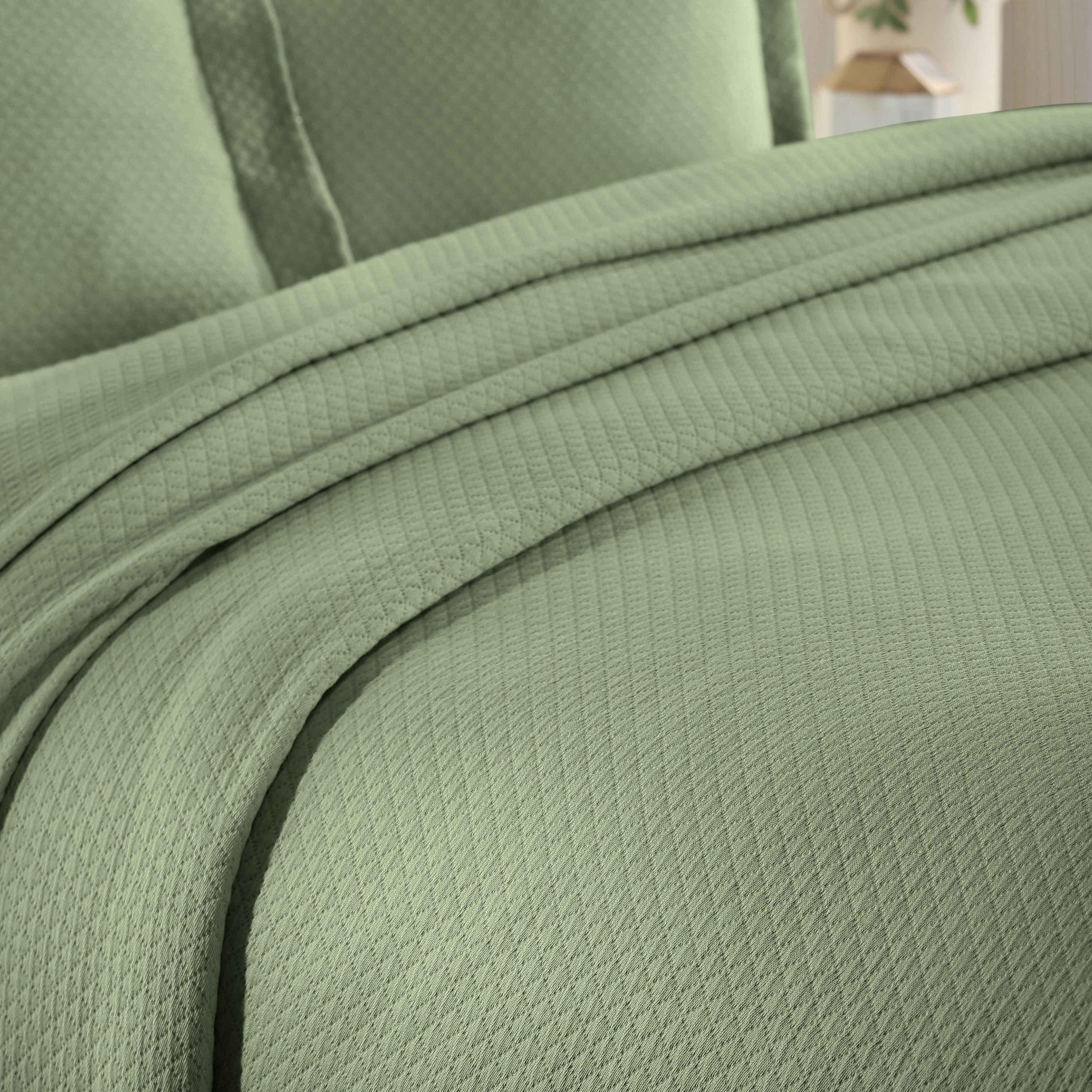 Solitaire Jacquard Matelassé Cotton Diamond Solitaire Bedspread Set - Image 66