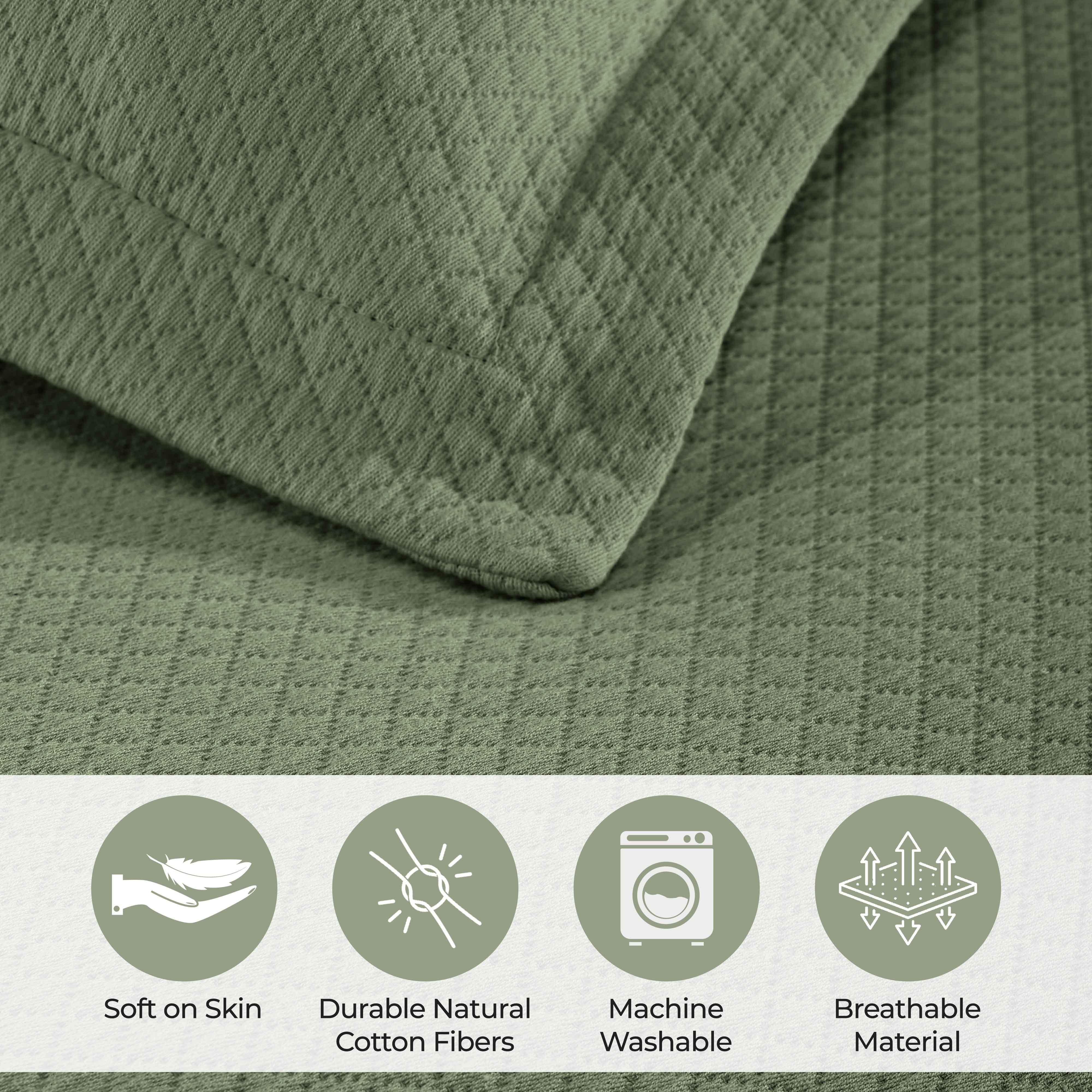 Solitaire Jacquard Matelassé Cotton Diamond Solitaire Bedspread Set - Image 67