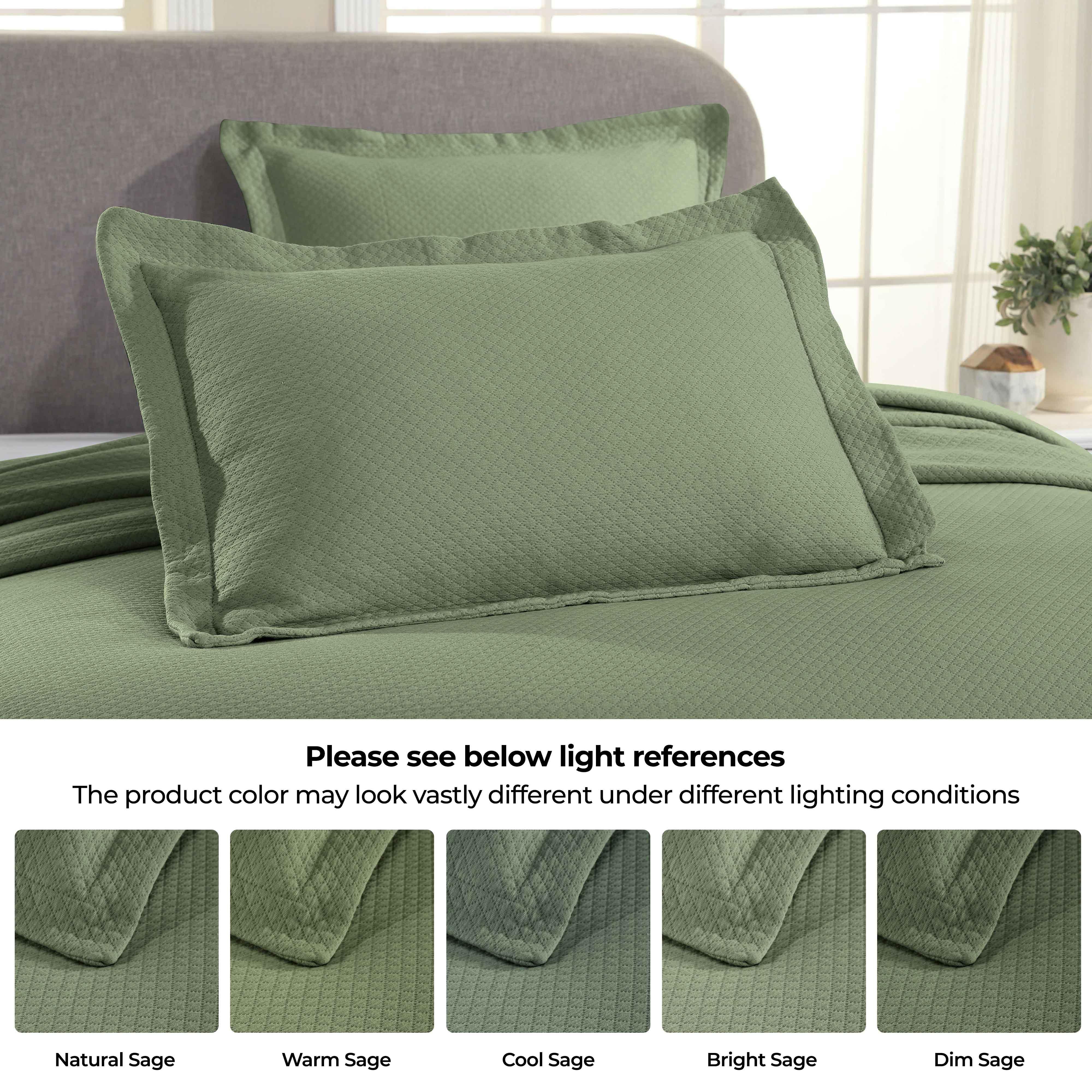 Solitaire Jacquard Matelassé Cotton Diamond Solitaire Bedspread Set - Image 69