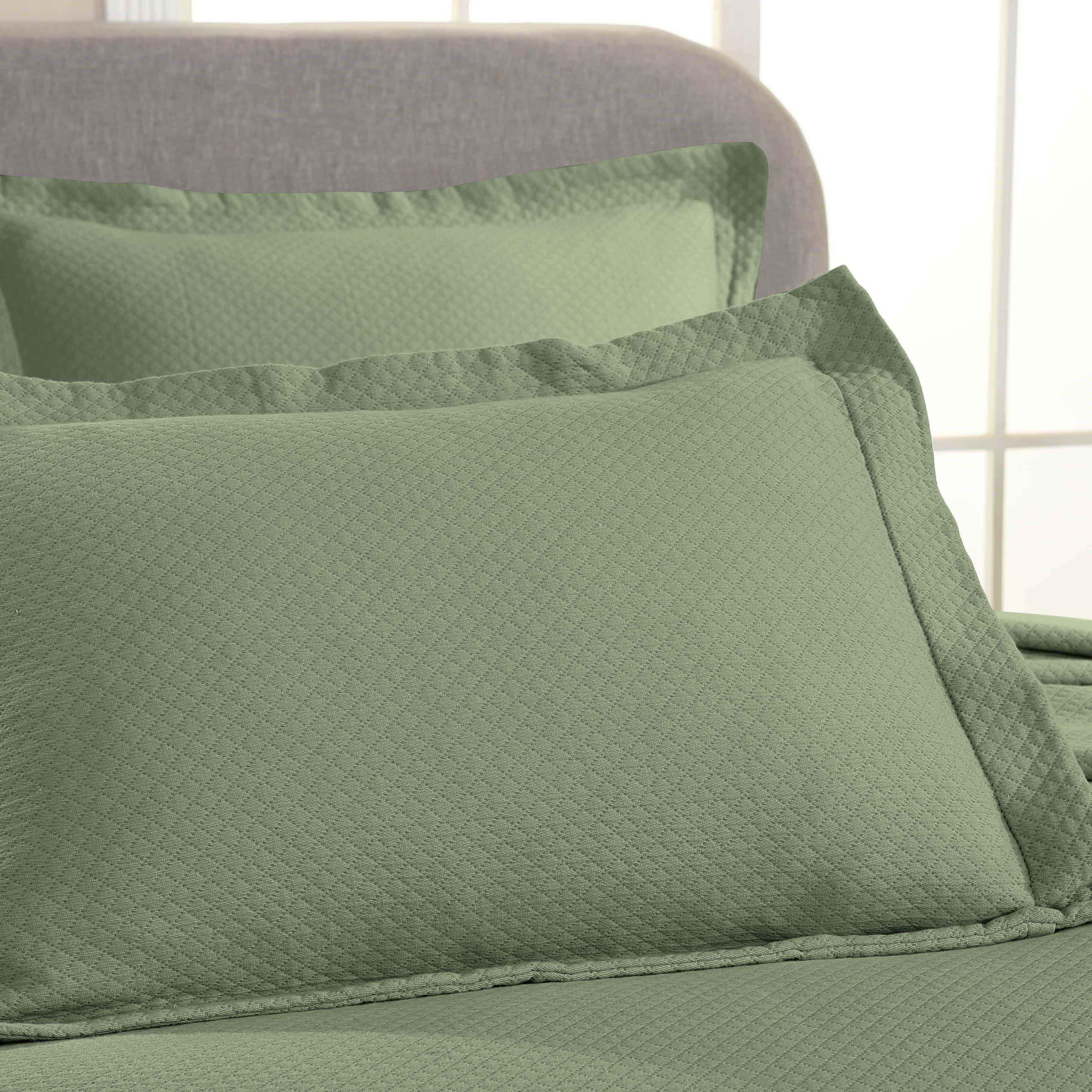Solitaire Jacquard Matelassé Cotton Diamond Solitaire Bedspread Set - Image 70