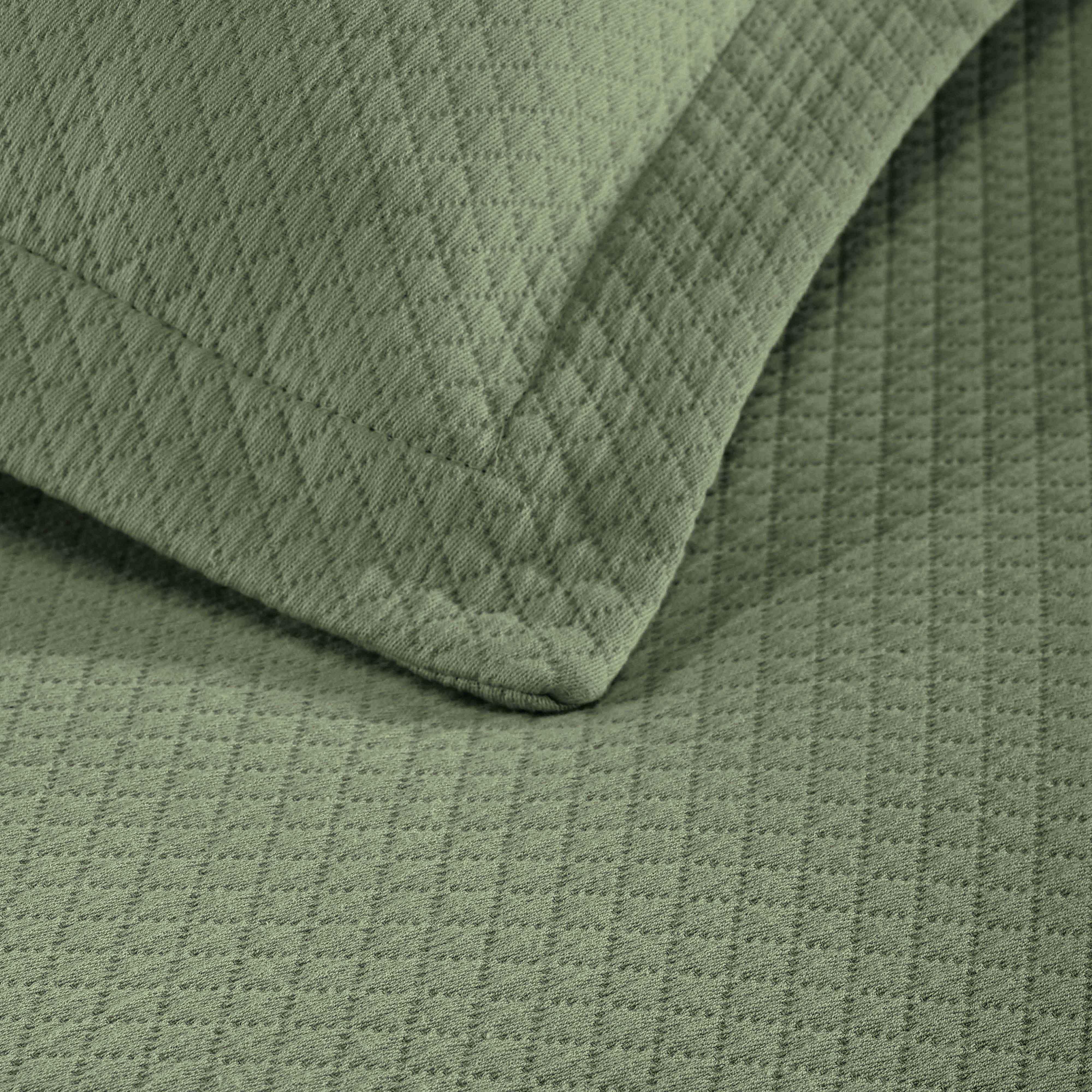 Solitaire Jacquard Matelassé Cotton Diamond Solitaire Bedspread Set - Image 71