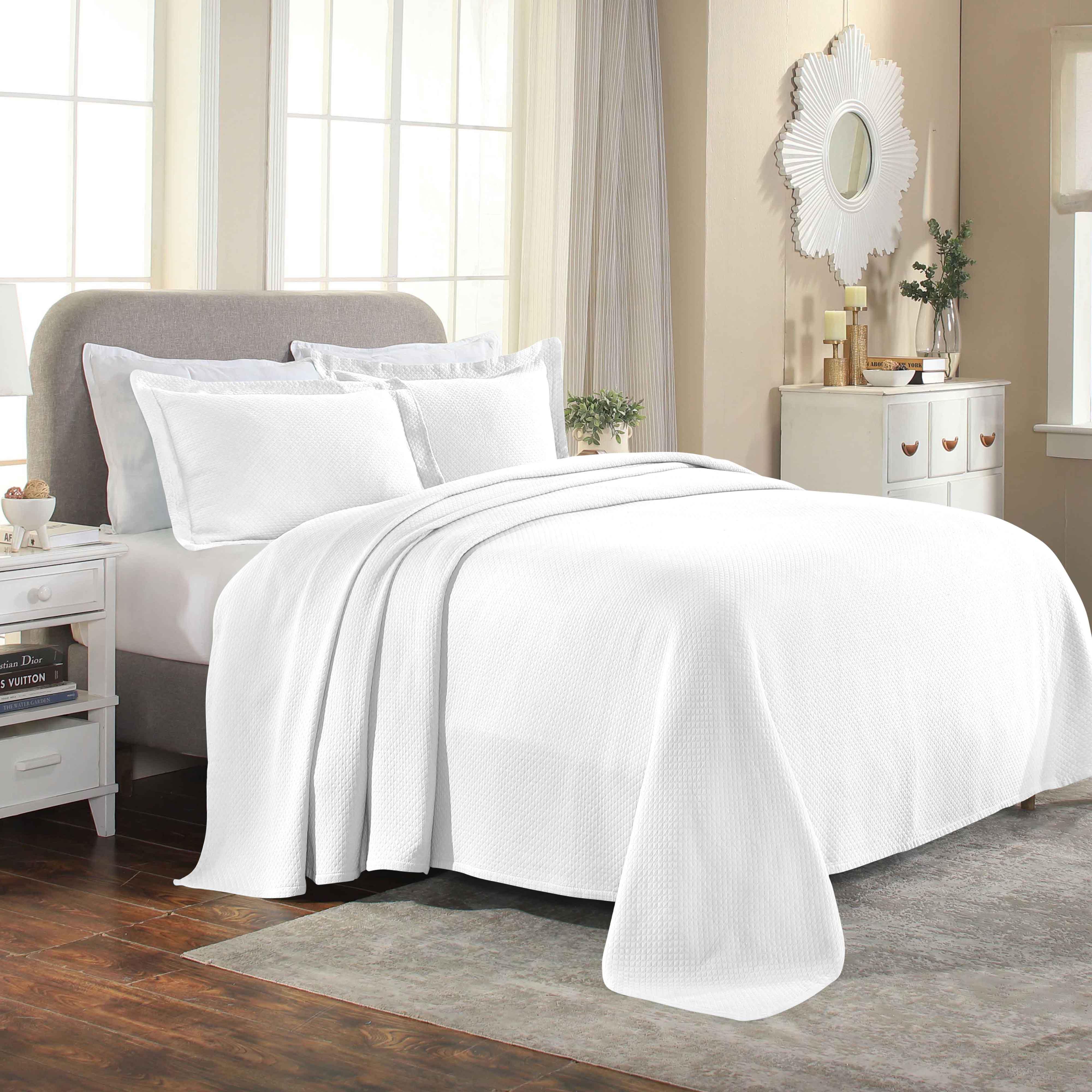 Solitaire Jacquard Matelassé Cotton Diamond Solitaire Bedspread Set - Image 73