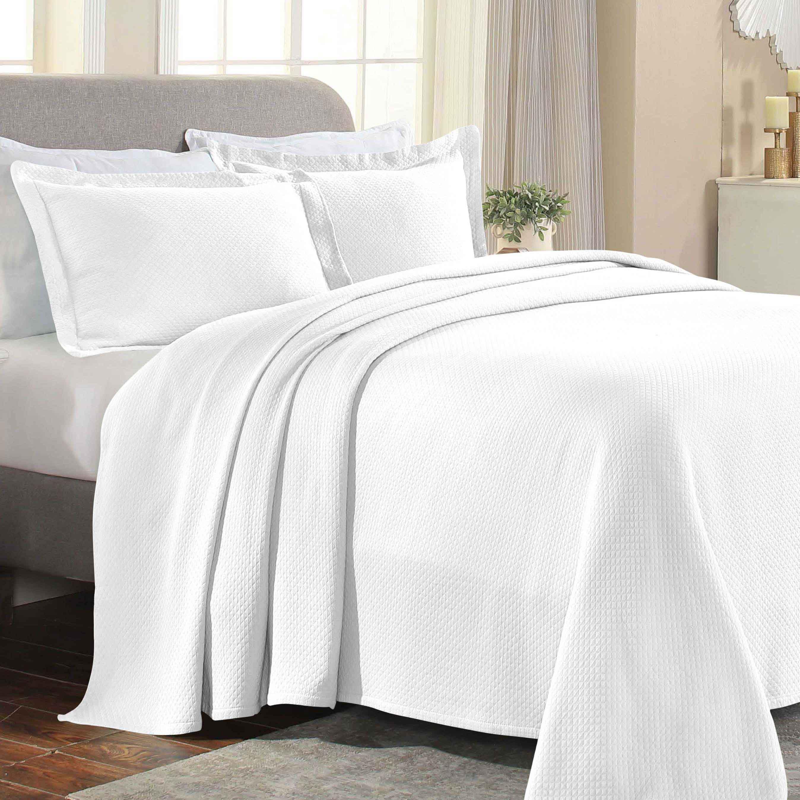 Solitaire Jacquard Matelassé Cotton Diamond Solitaire Bedspread Set - Image 74