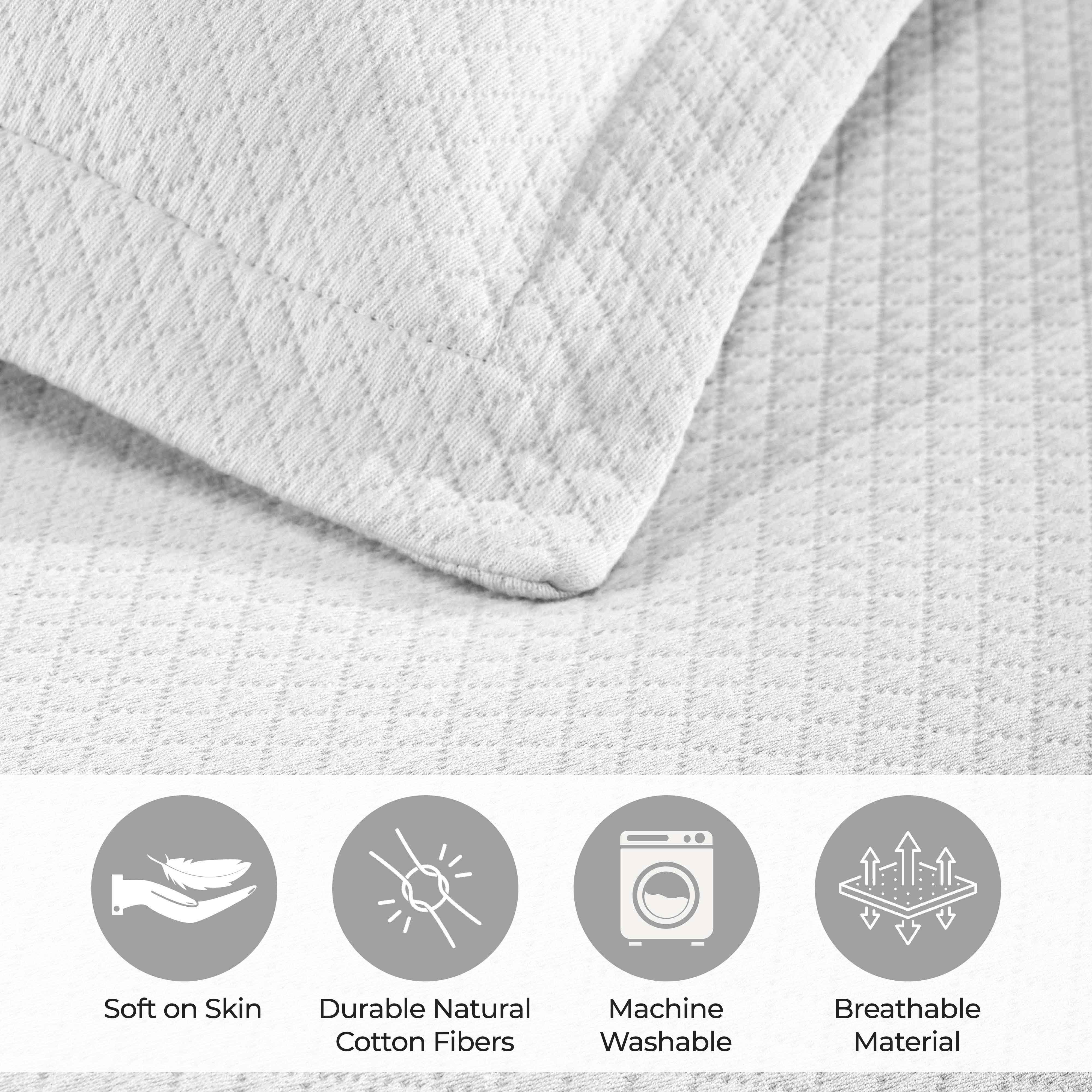 Solitaire Jacquard Matelassé Cotton Diamond Solitaire Bedspread Set - Image 76