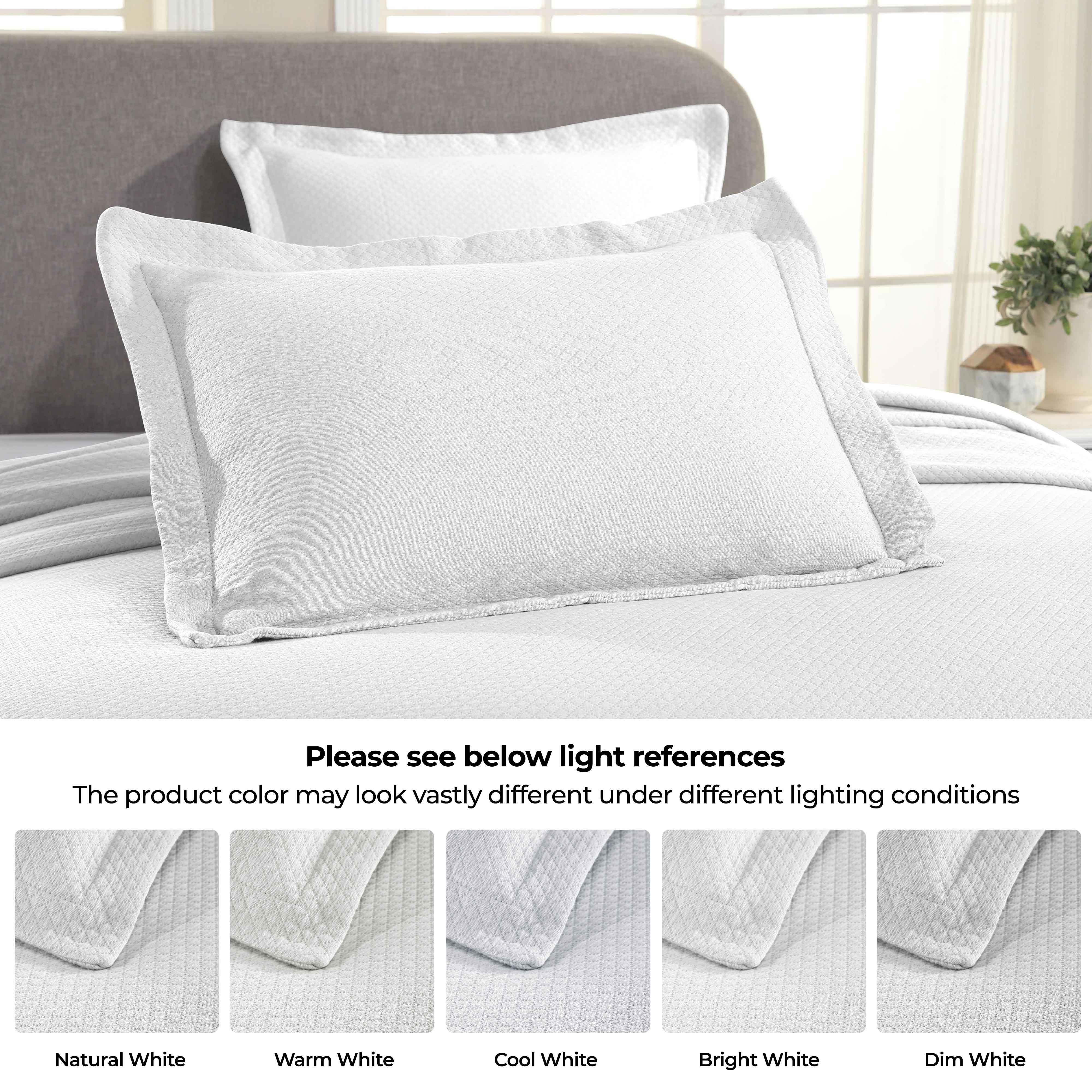 Solitaire Jacquard Matelassé Cotton Diamond Solitaire Bedspread Set - Image 78