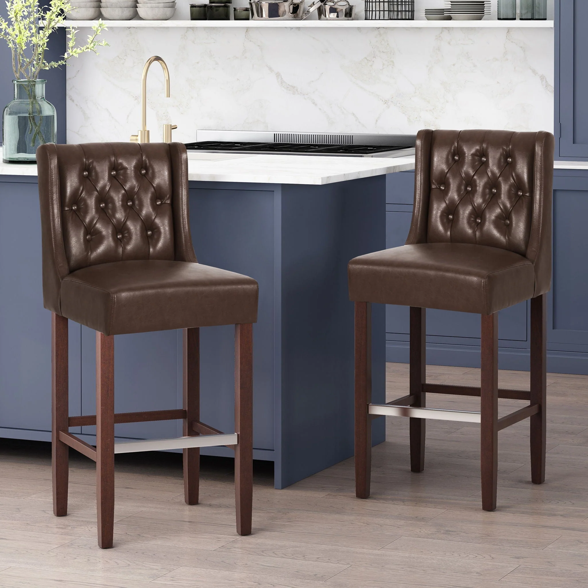Solstara - Upholstered Dining Barstool With Button Tufted And Wing Back - Image 16