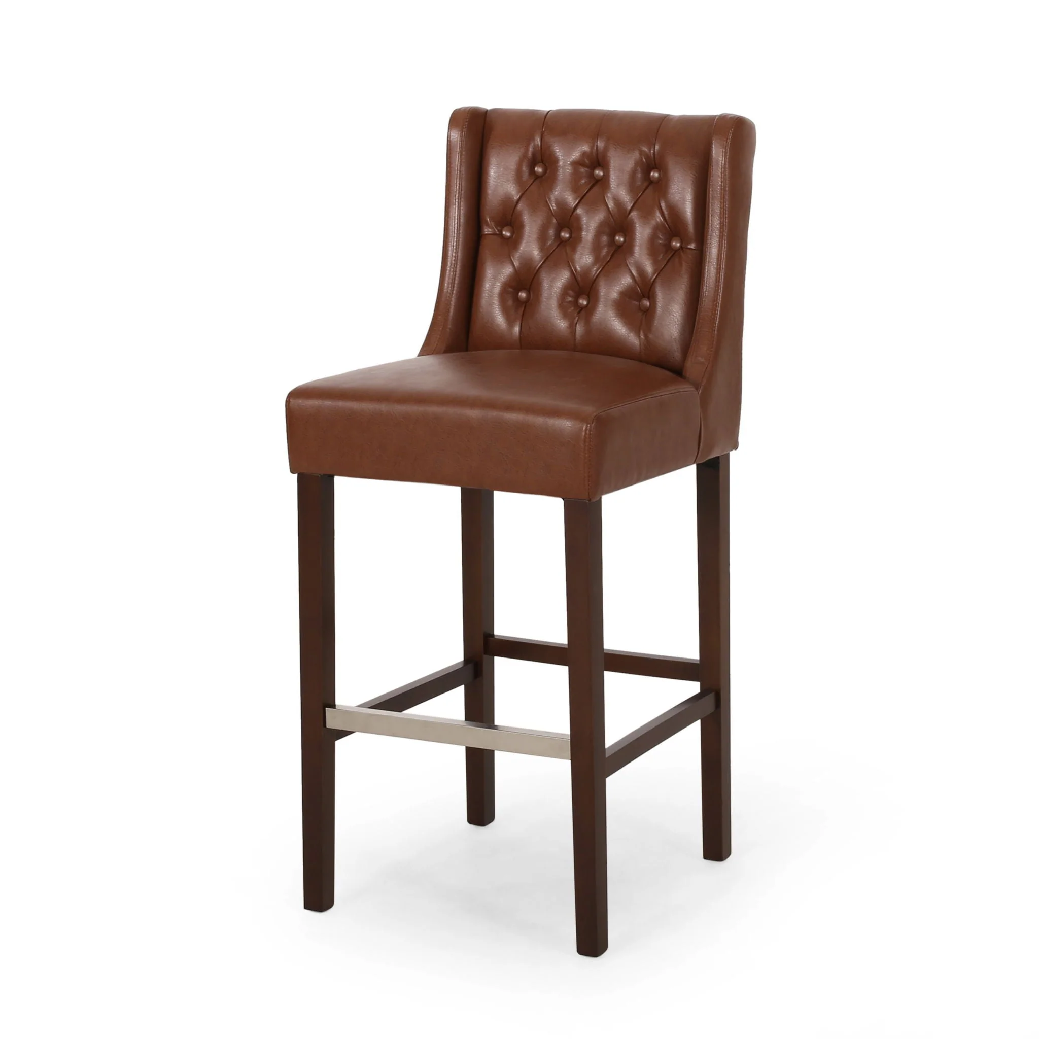 Solstara - Upholstered Dining Barstool With Button Tufted And Wing Back - Image 3