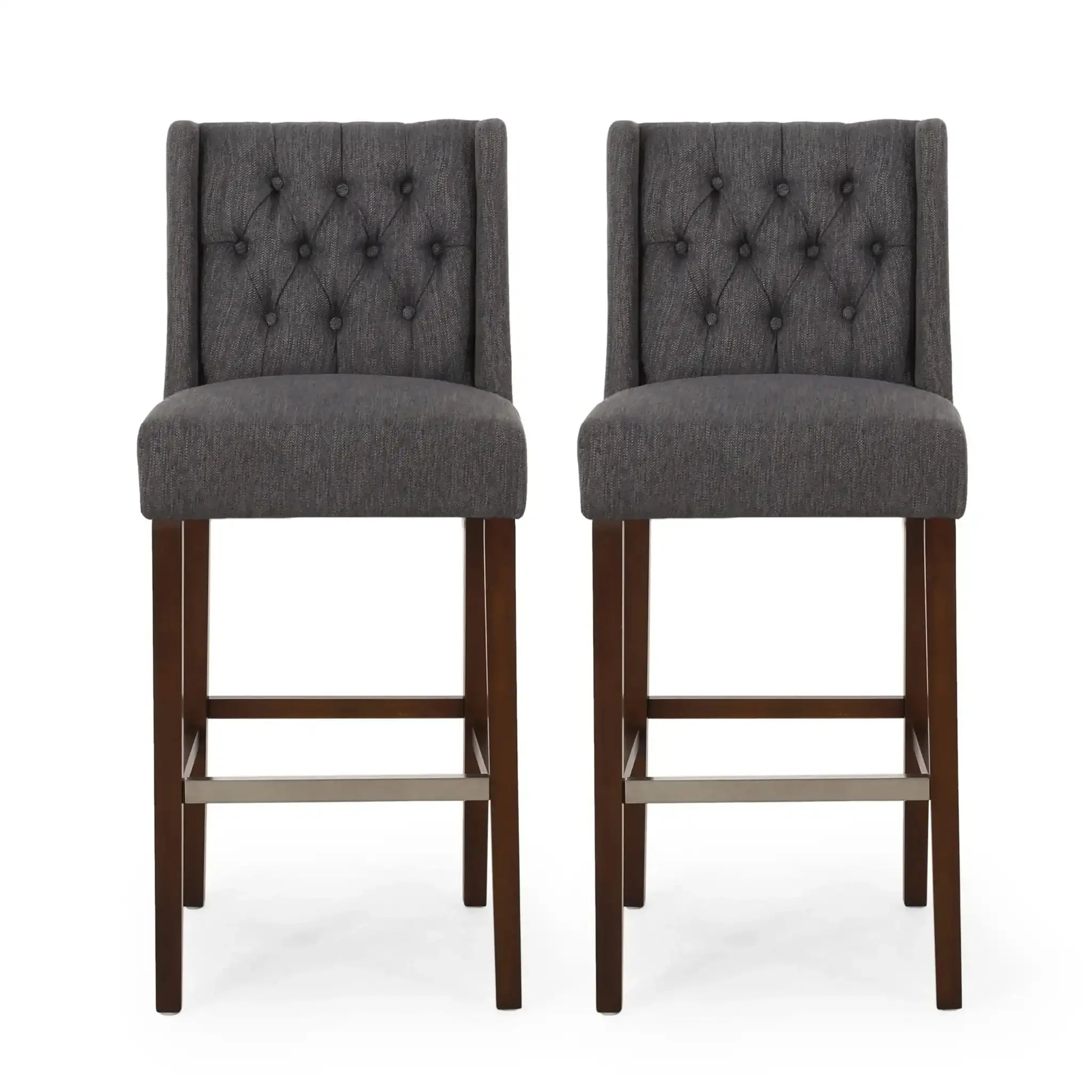 Solstara - Upholstered Dining Barstool With Button Tufted And Wing Back - Image 4