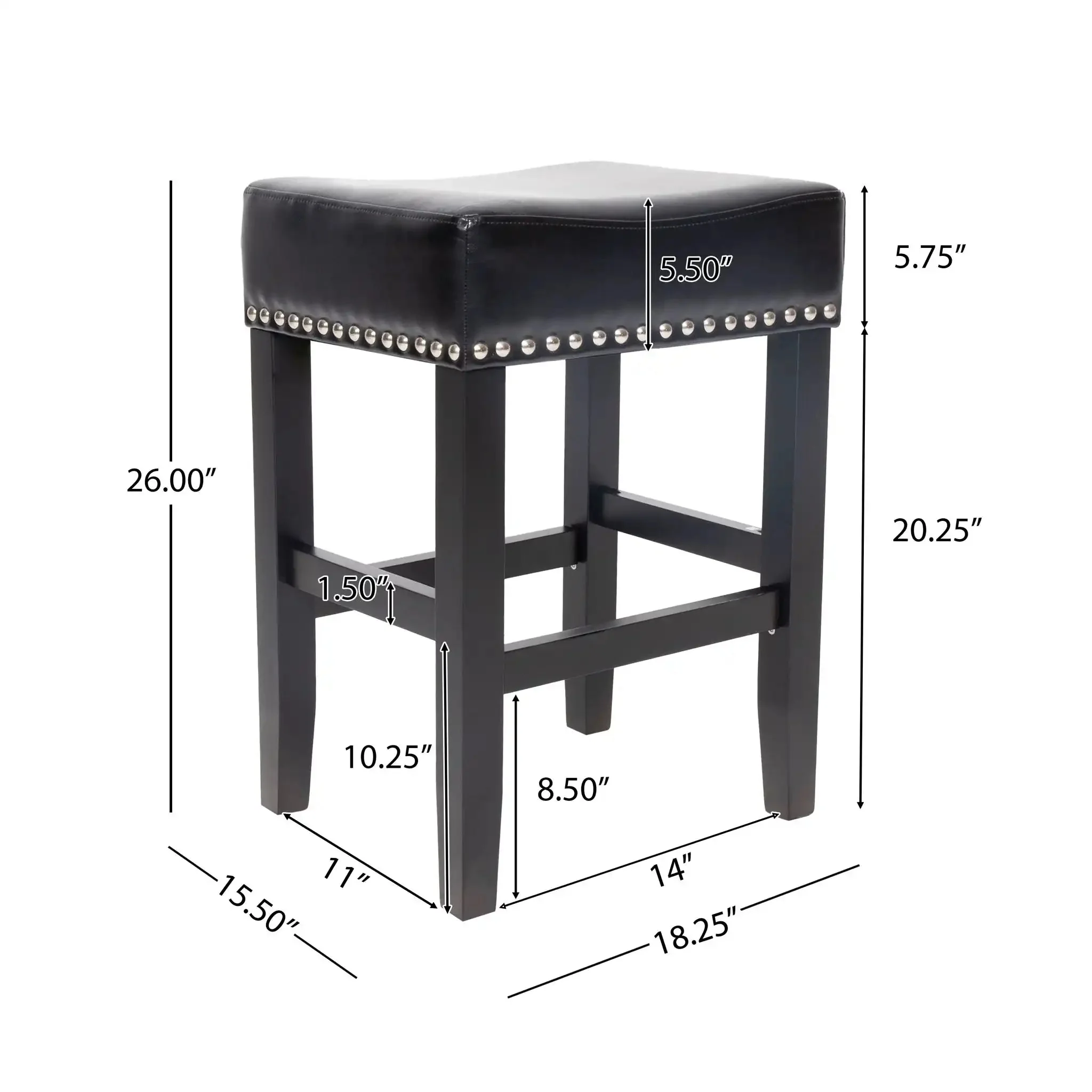 Soltique - Backless Dining Counter Stool With Nailhead Trim (Set of 2) - Image 4