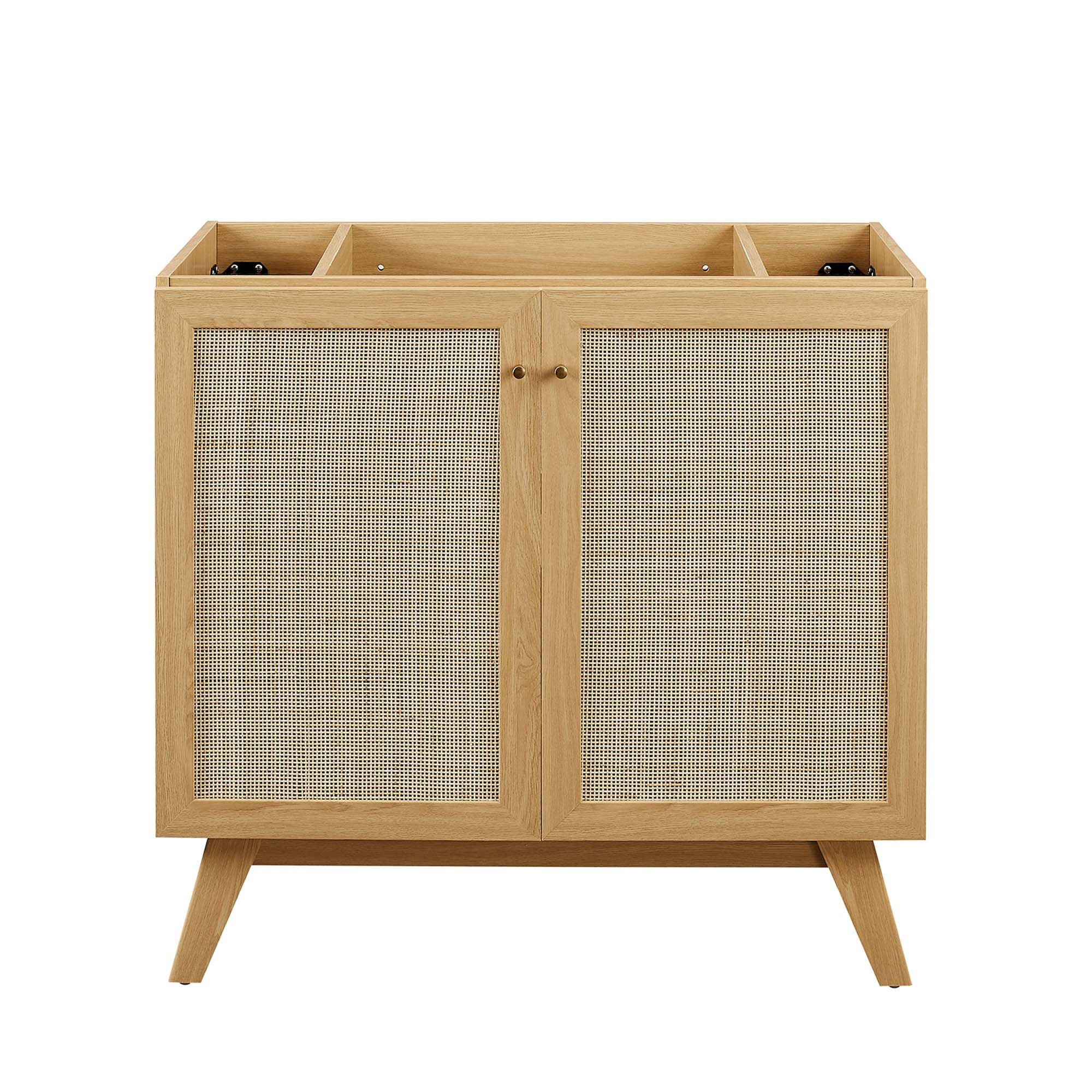 Soma 36" Bathroom Vanity Cabinet with Rattan Doors - Image 9