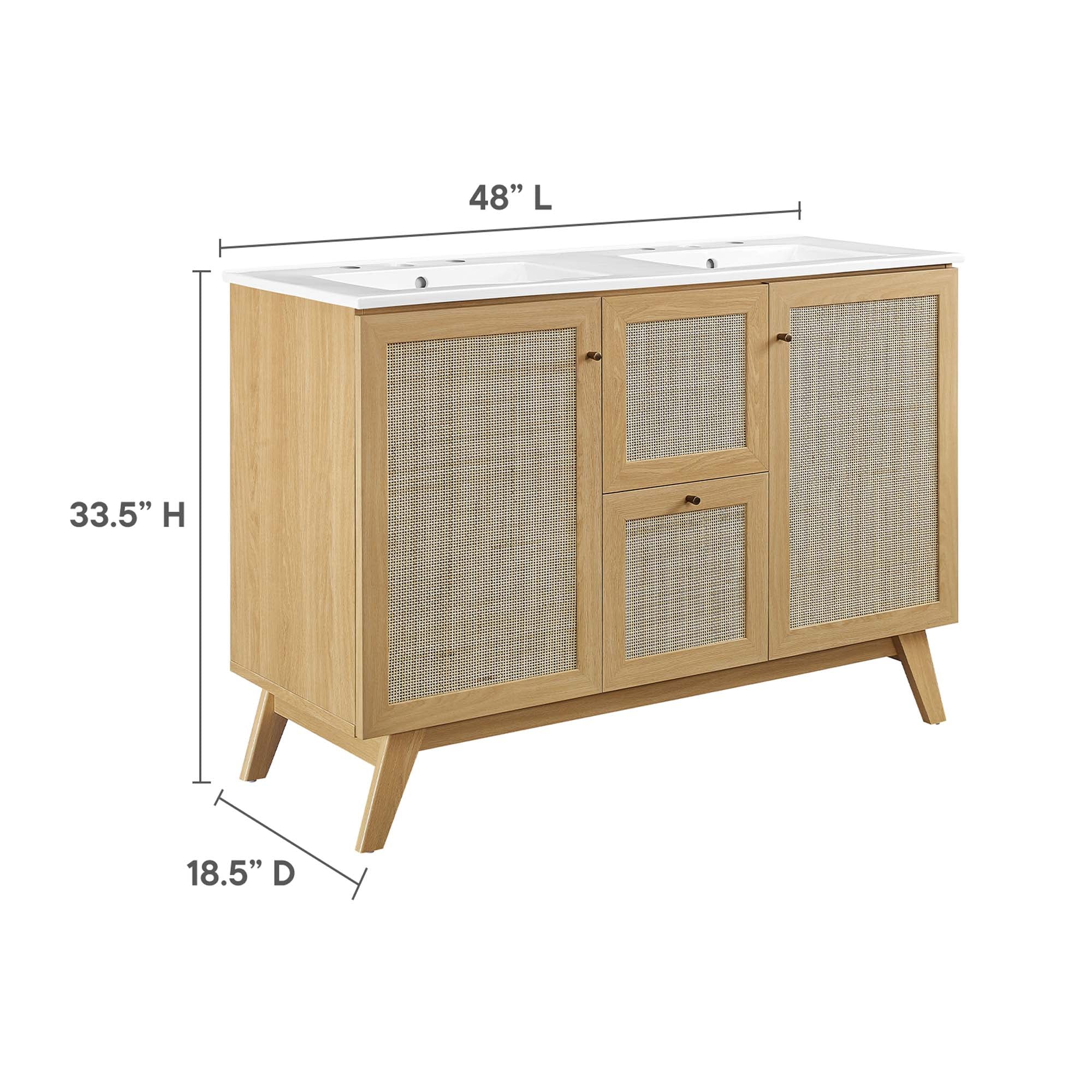 Soma 48" Double Sink Bathroom Vanity by Modway - Image 13