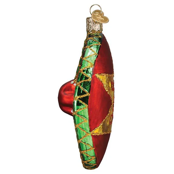 Sombrero Ornament Hand-Painted Glass - Image 5