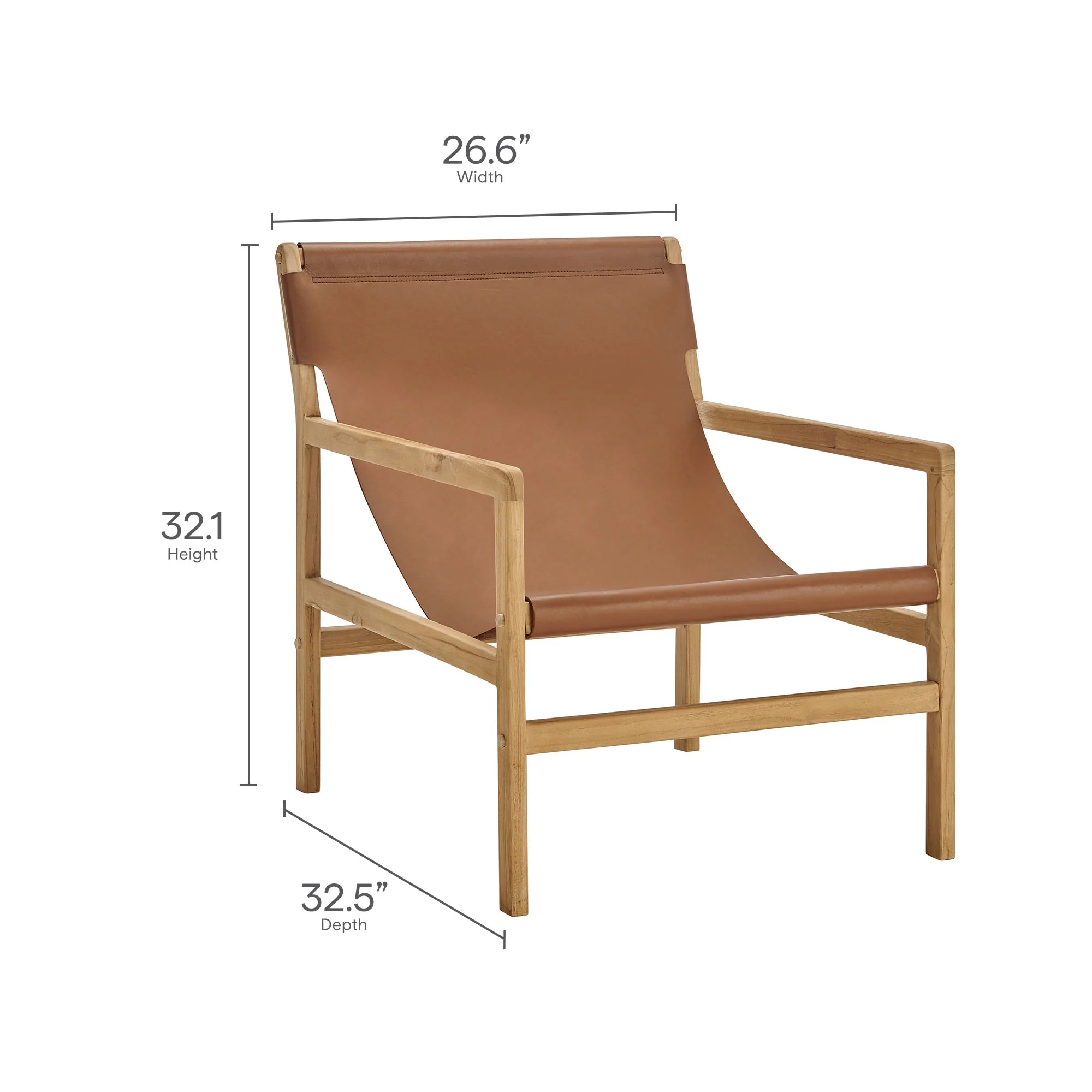 Sonora Leather Sling Chair by Modway - Image 3