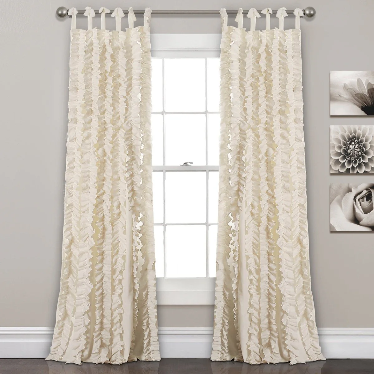 Sophia Ruffle Window Curtain Panel Set - Image 9