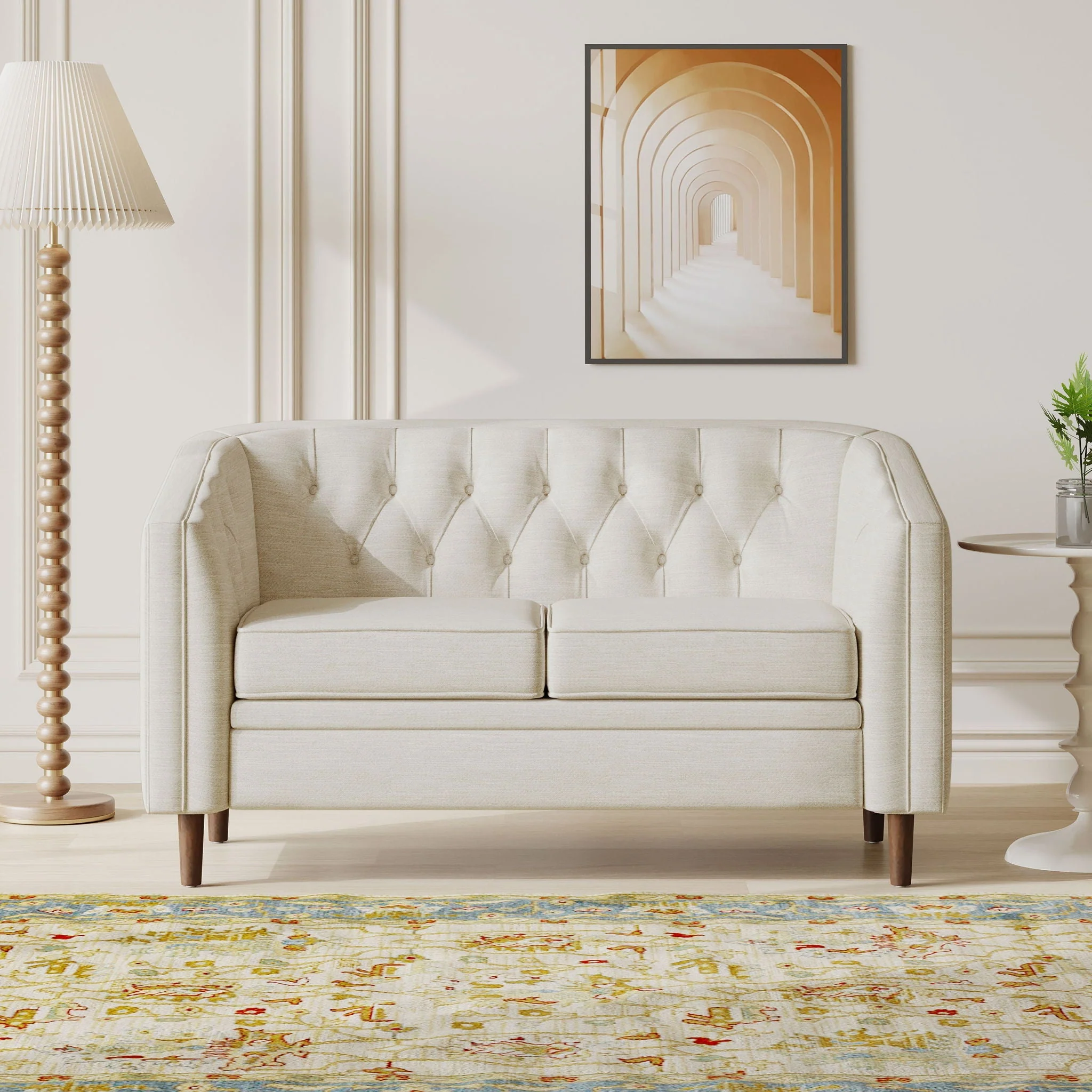 Sophisticated Loveseat With Diamond Stitched Detailing - Image 10